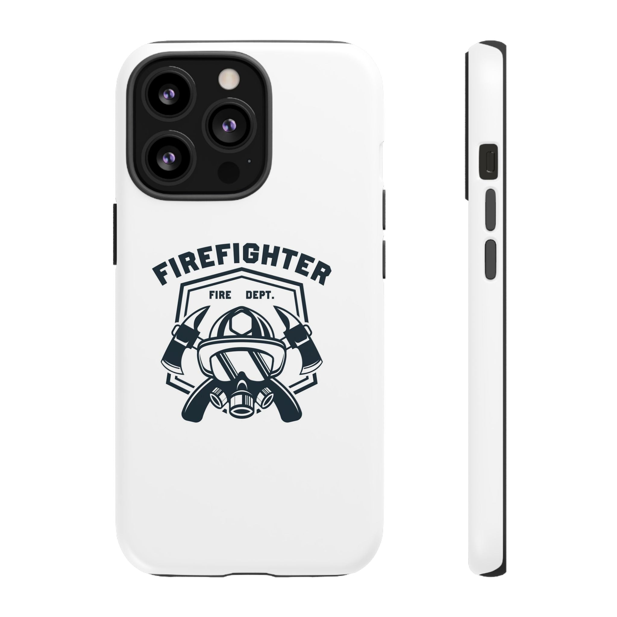 Firefighter Tough Phone Case — Fire Dept Helmet & Axes Protective Cover