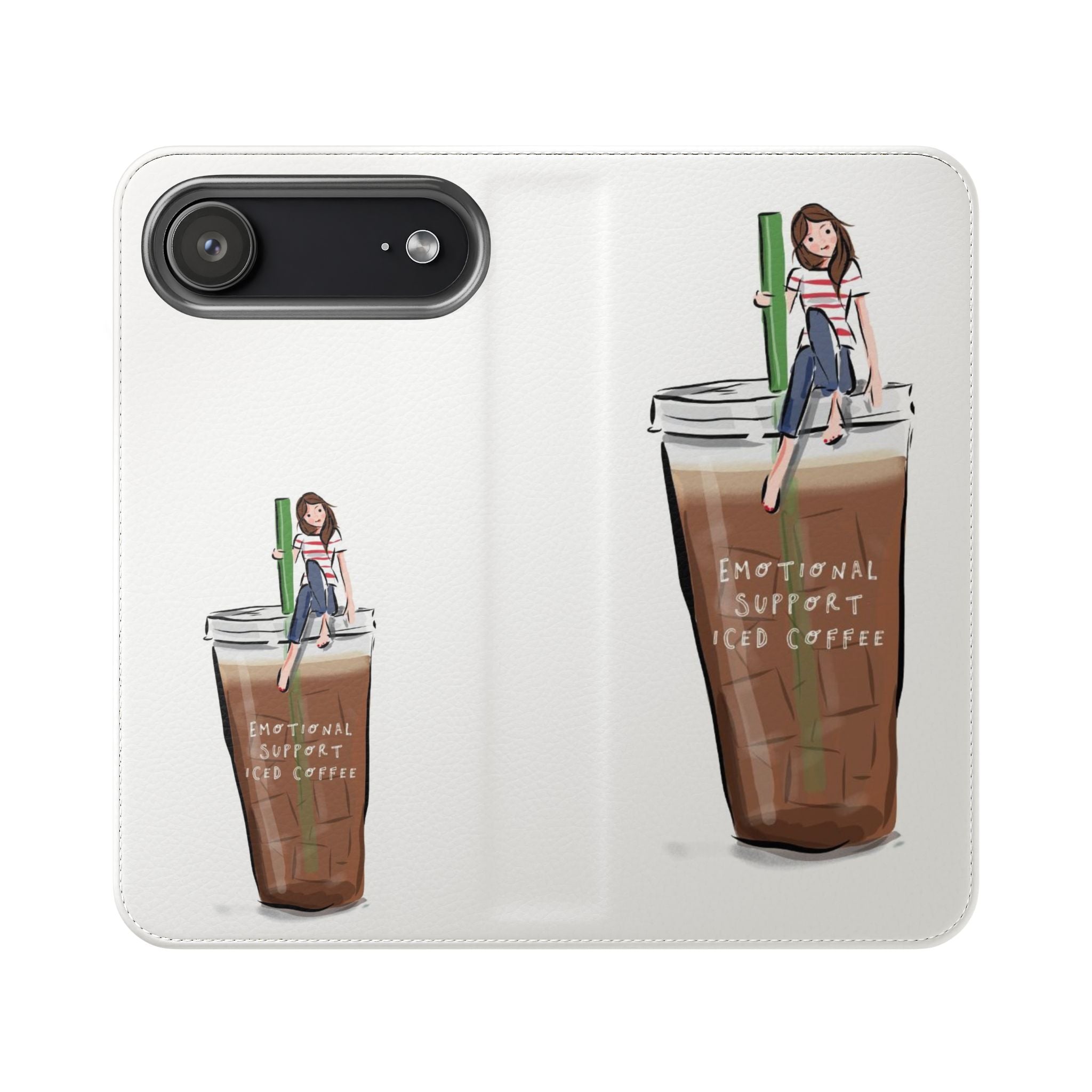 Flip Case — "Emotional Support Iced Coffee" Phone Wallet Case