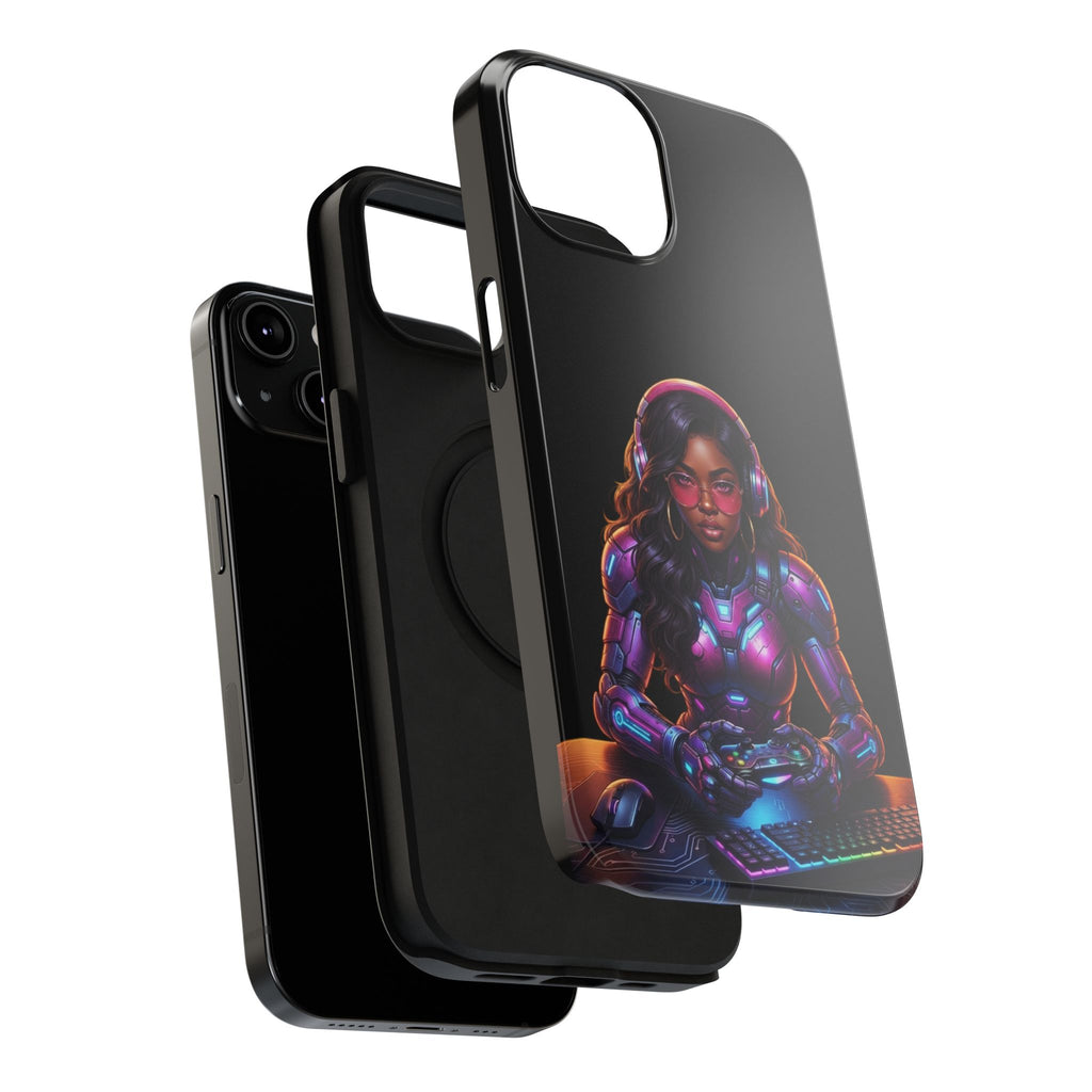 Gamer Girl Cyber Armor Phone Case — Impact‑Resistant Protective Cover