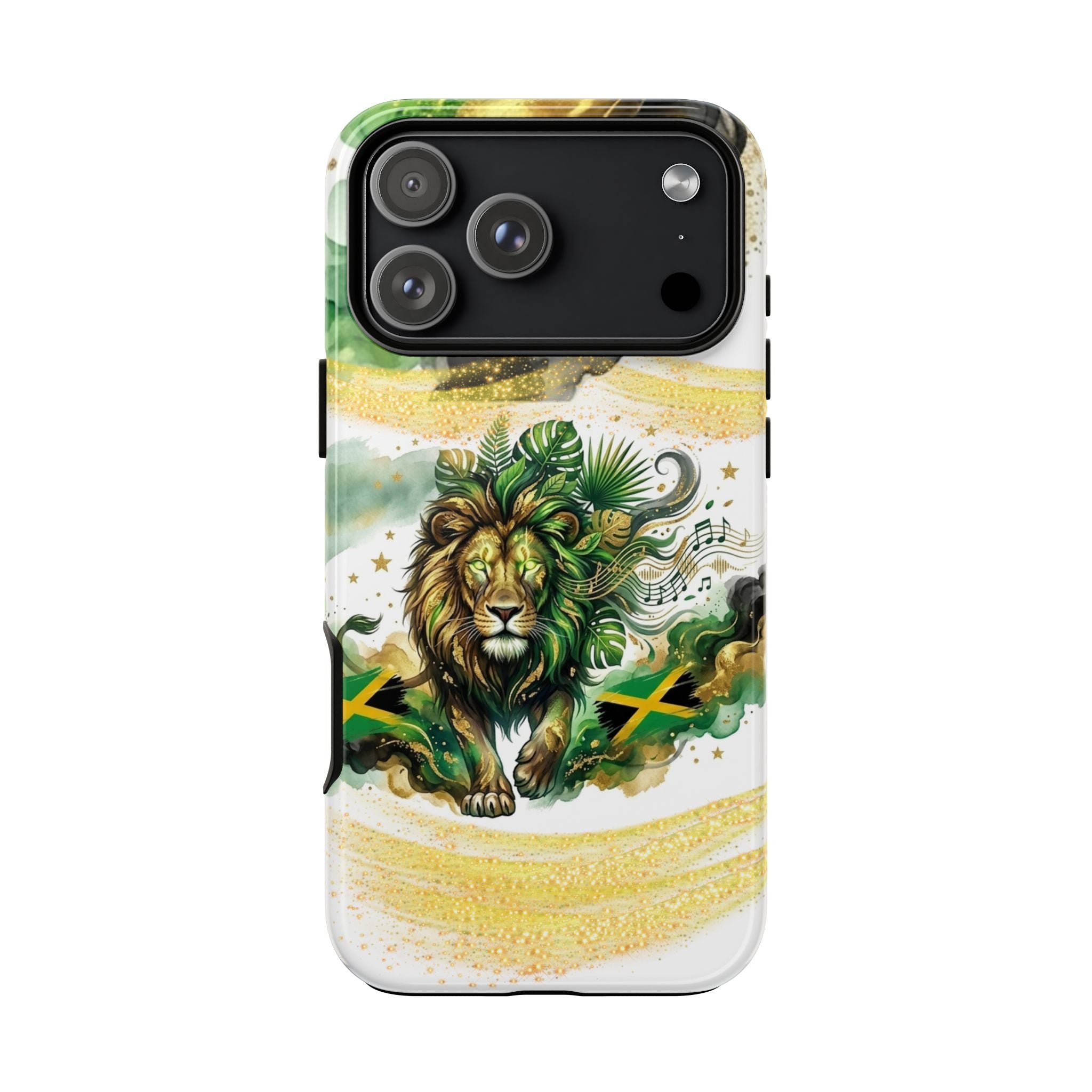 Reggae Lion Phone Case — Jamaican Flag Rasta Art Tough Phone Cover