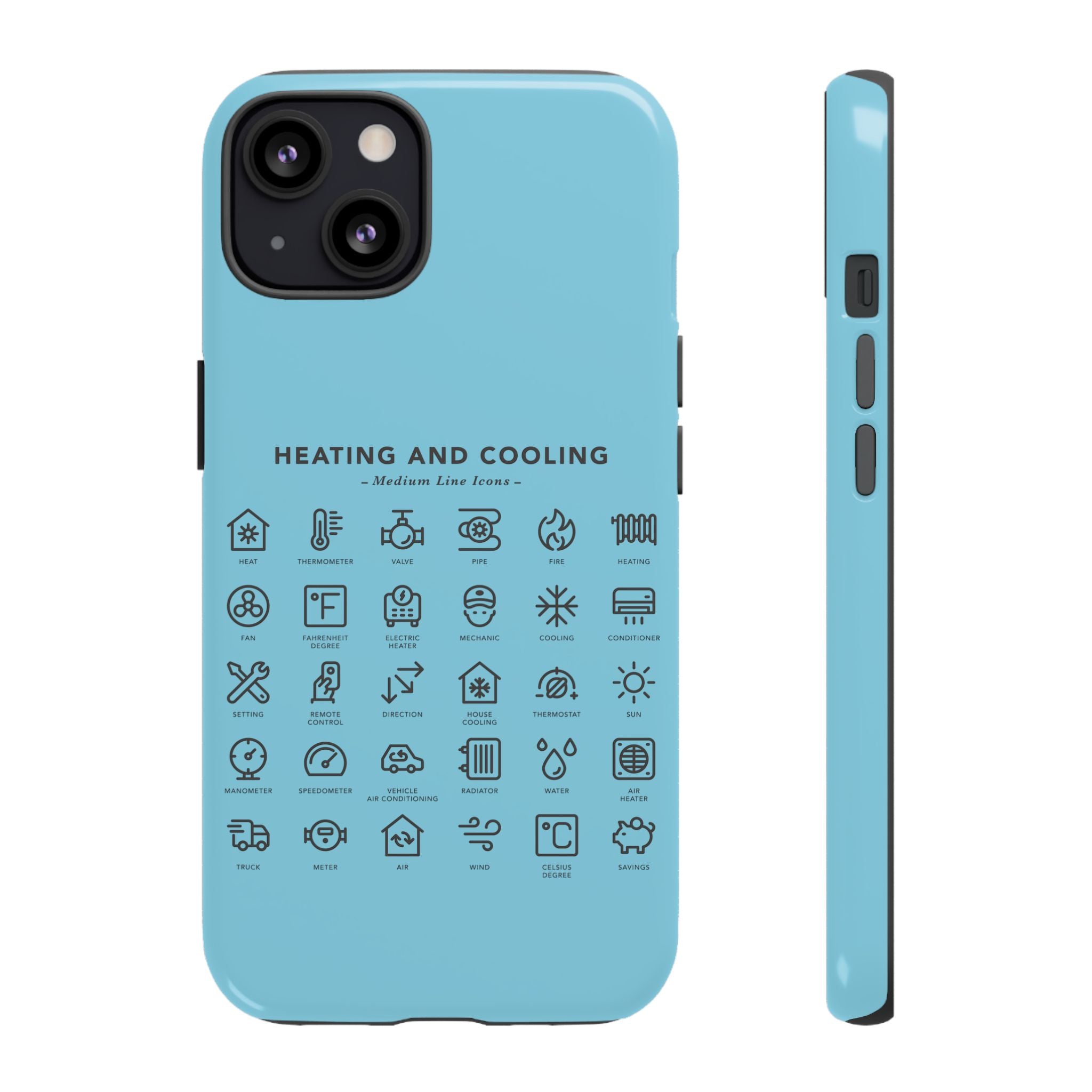 Heating and Cooling Icons Phone Case – HVAC Technician Protective Phone Cover