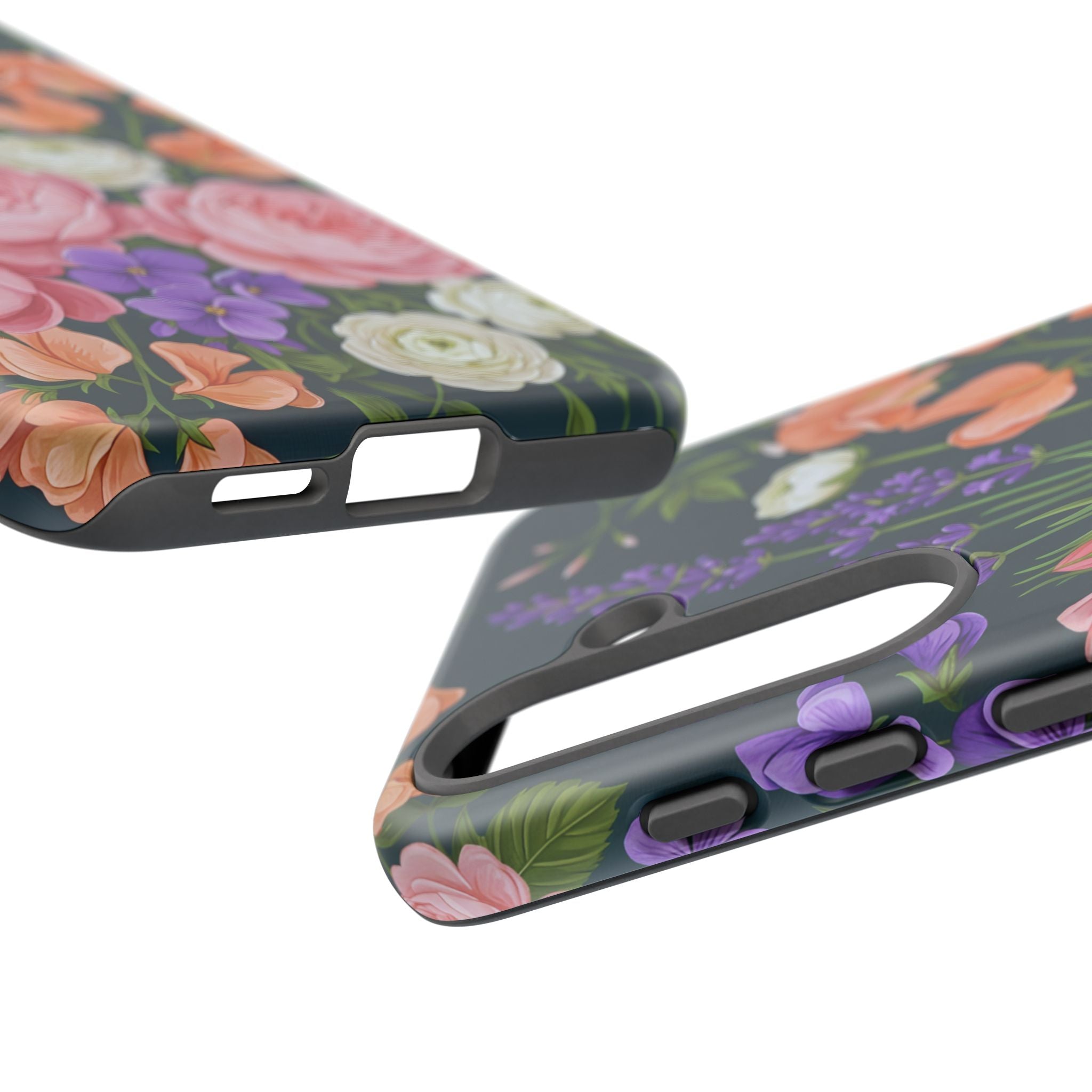 Floral Bouquet Phone Case — Vintage Roses & Lavender Protective Cover