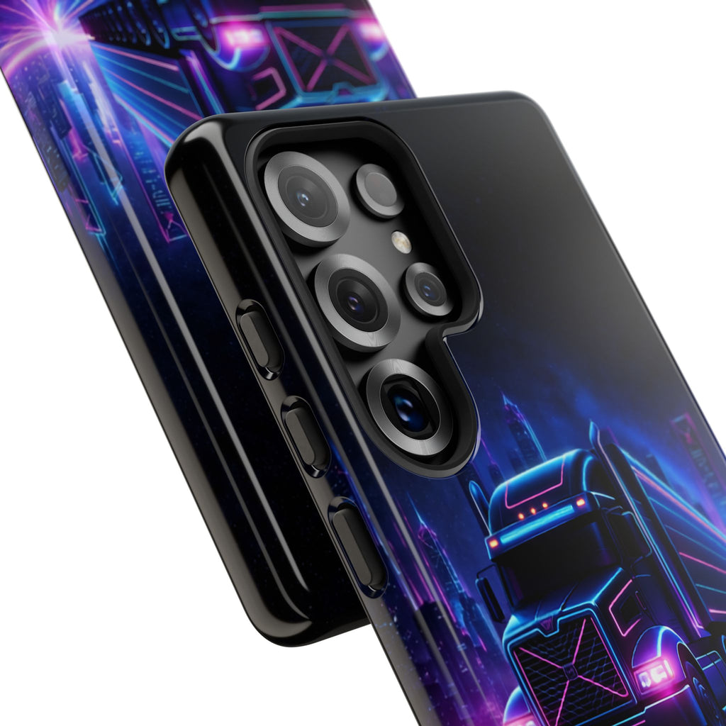Neon Retro Rig Phone Case — Trucker Semi Truck Nightscape Protective Case