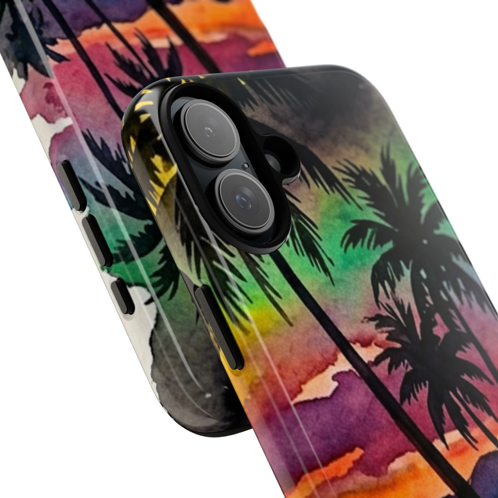 Tropical Sunset Phone Case – Palm Tree Beach Protective Cover
