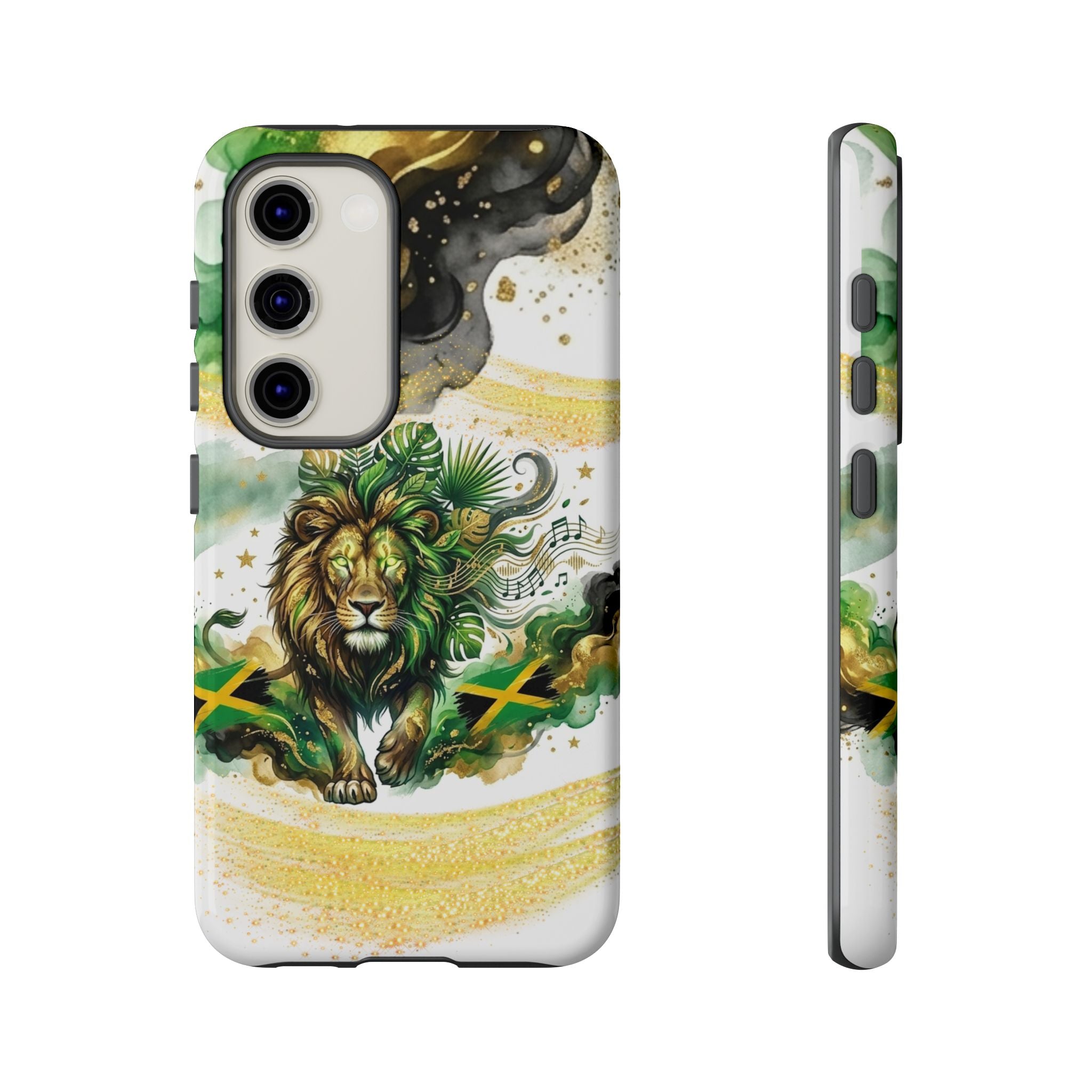 Reggae Lion Phone Case — Jamaican Flag Rasta Art Tough Phone Cover