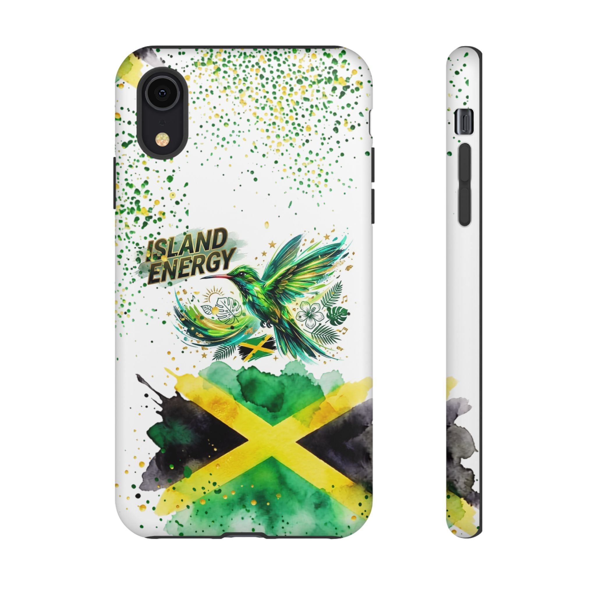 Island Energy Tough Phone Case — Colorful Hummingbird & Tropical Sunset Protective Cover