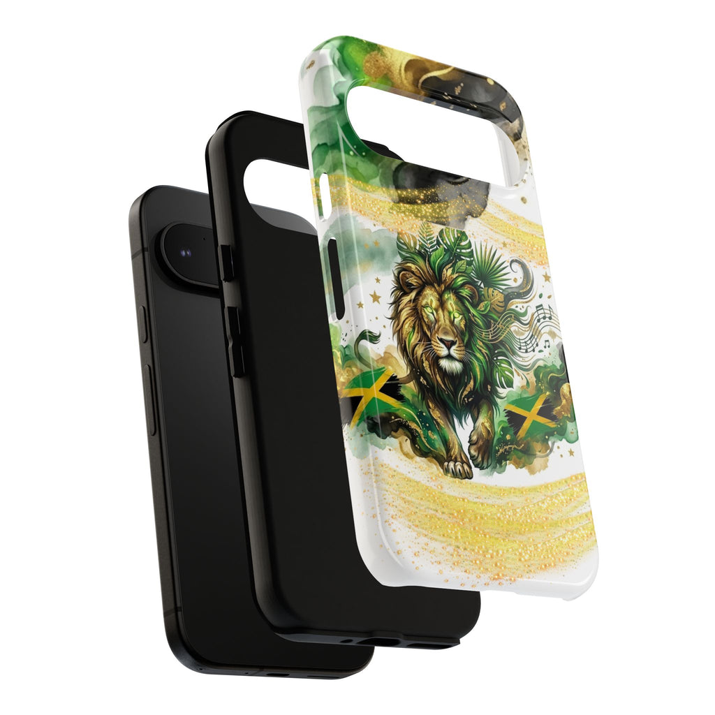 Reggae Lion Phone Case — Jamaican Flag Rasta Art Tough Phone Cover