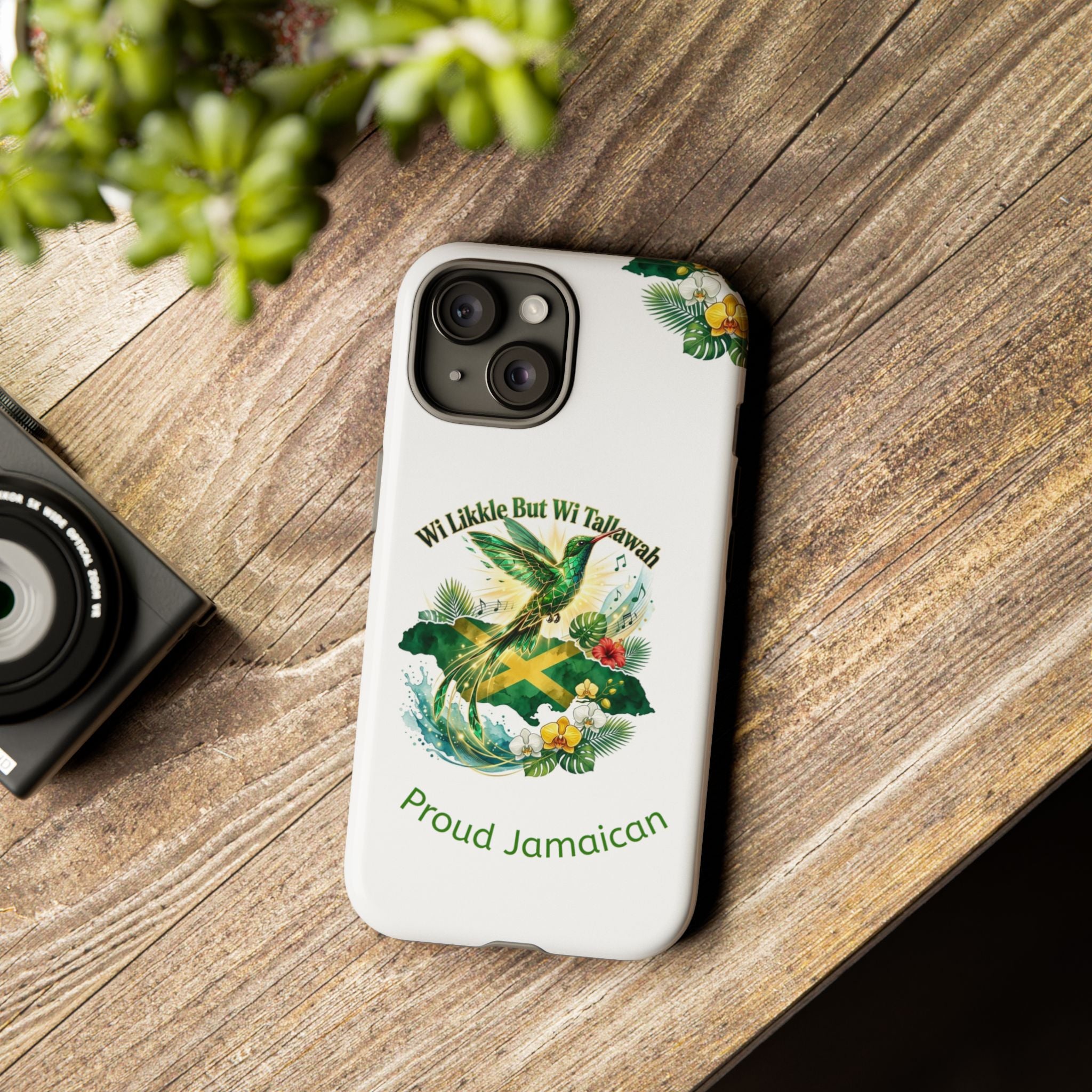Jamaica Hummingbird Phone Case — “Wi Likkle But Wi Tallawah” Tropical Protective Cover
