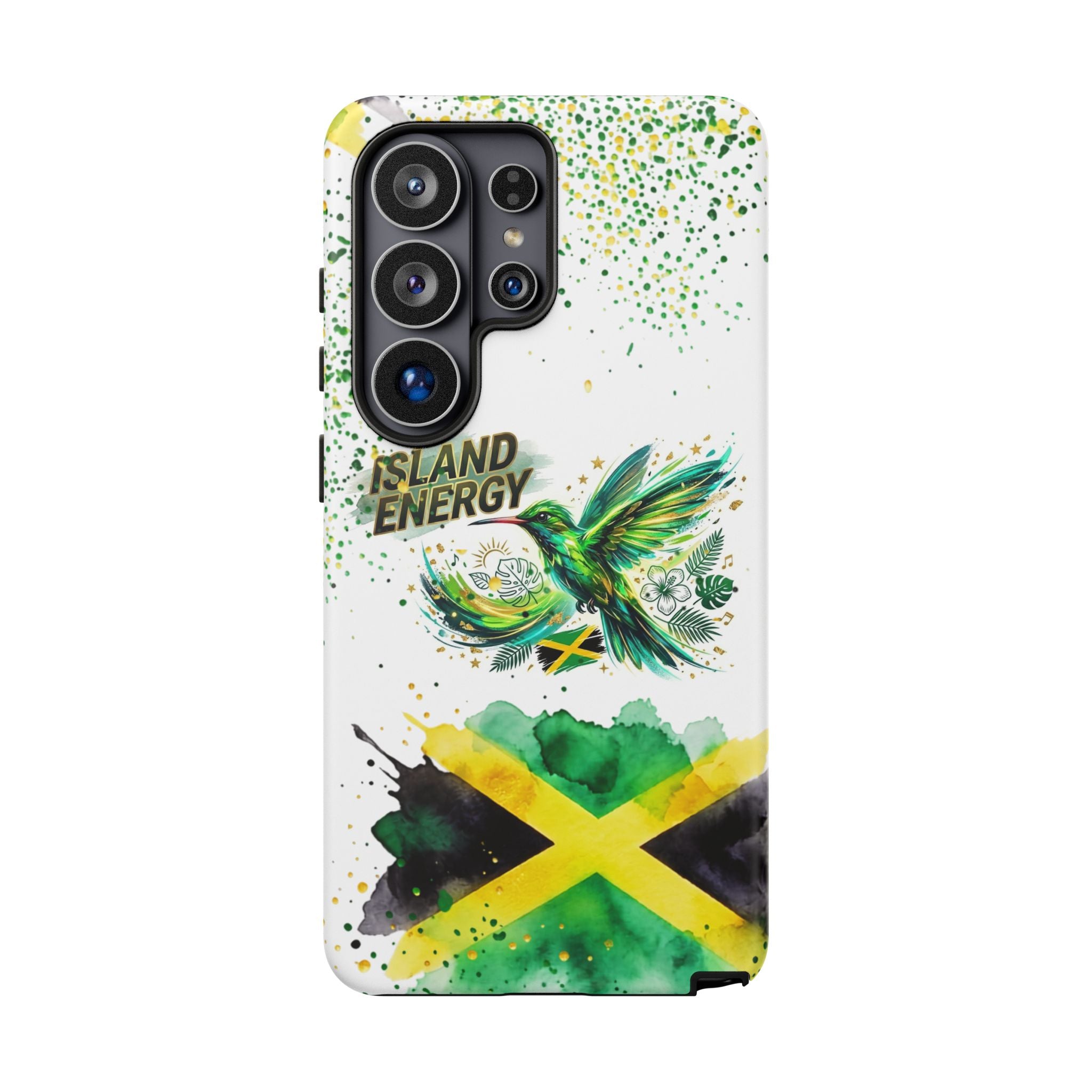 Island Energy Tough Phone Case — Colorful Hummingbird & Tropical Sunset Protective Cover