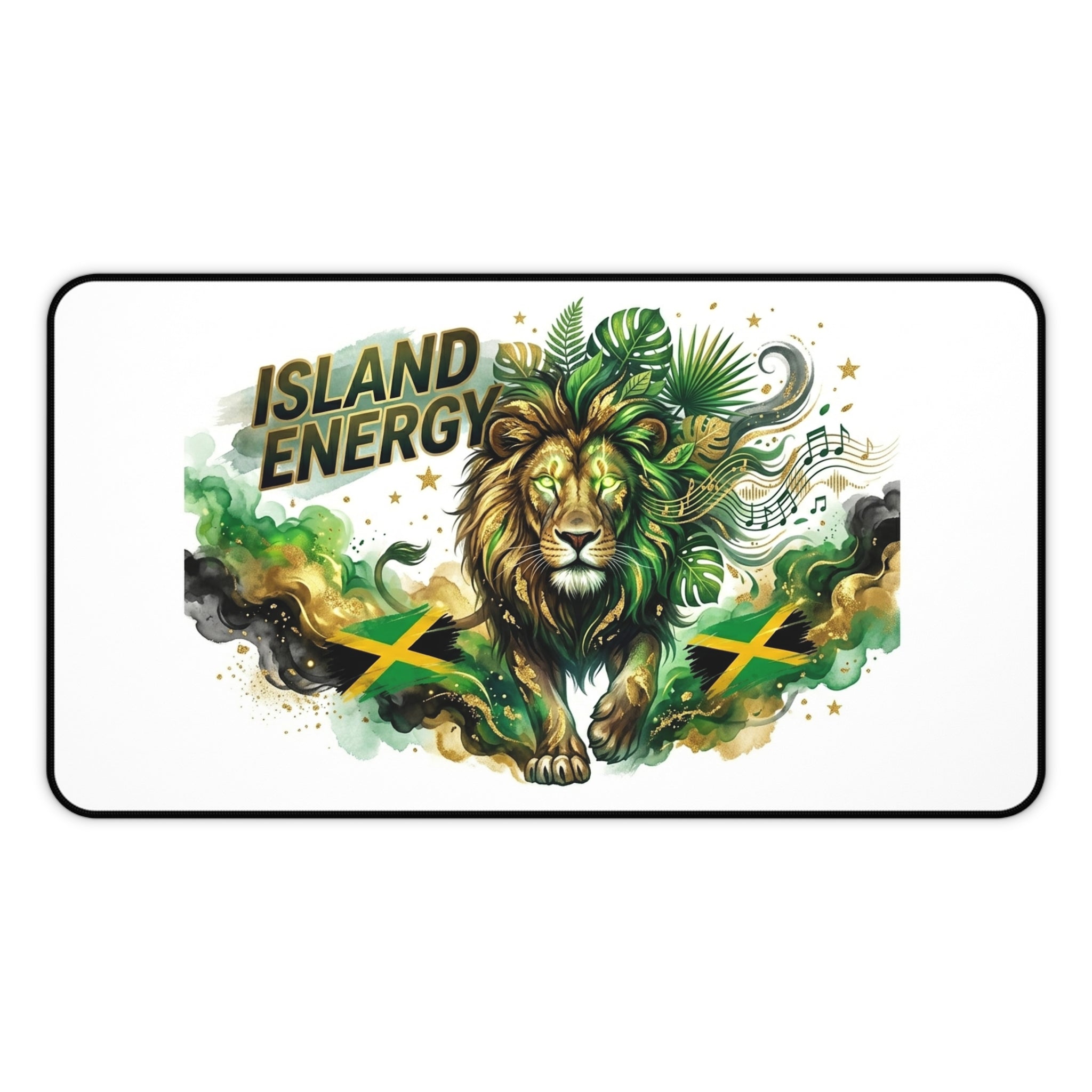 Island Energy Desk Mat — Jamaican Lion Gaming/Office Mouse Pad