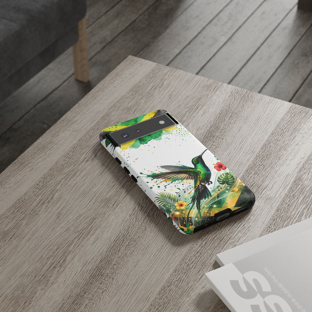 Hummingbird Jamaica Tough Phone Case – Tropical Floral Protective Cover