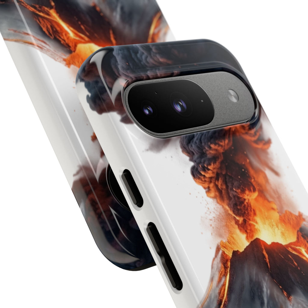 Volcano Eruption Tough Phone Case — Fiery Lava Protective Cover
