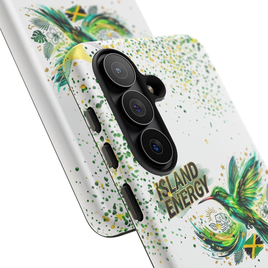 Island Energy Tough Phone Case — Colorful Hummingbird & Tropical Sunset Protective Cover
