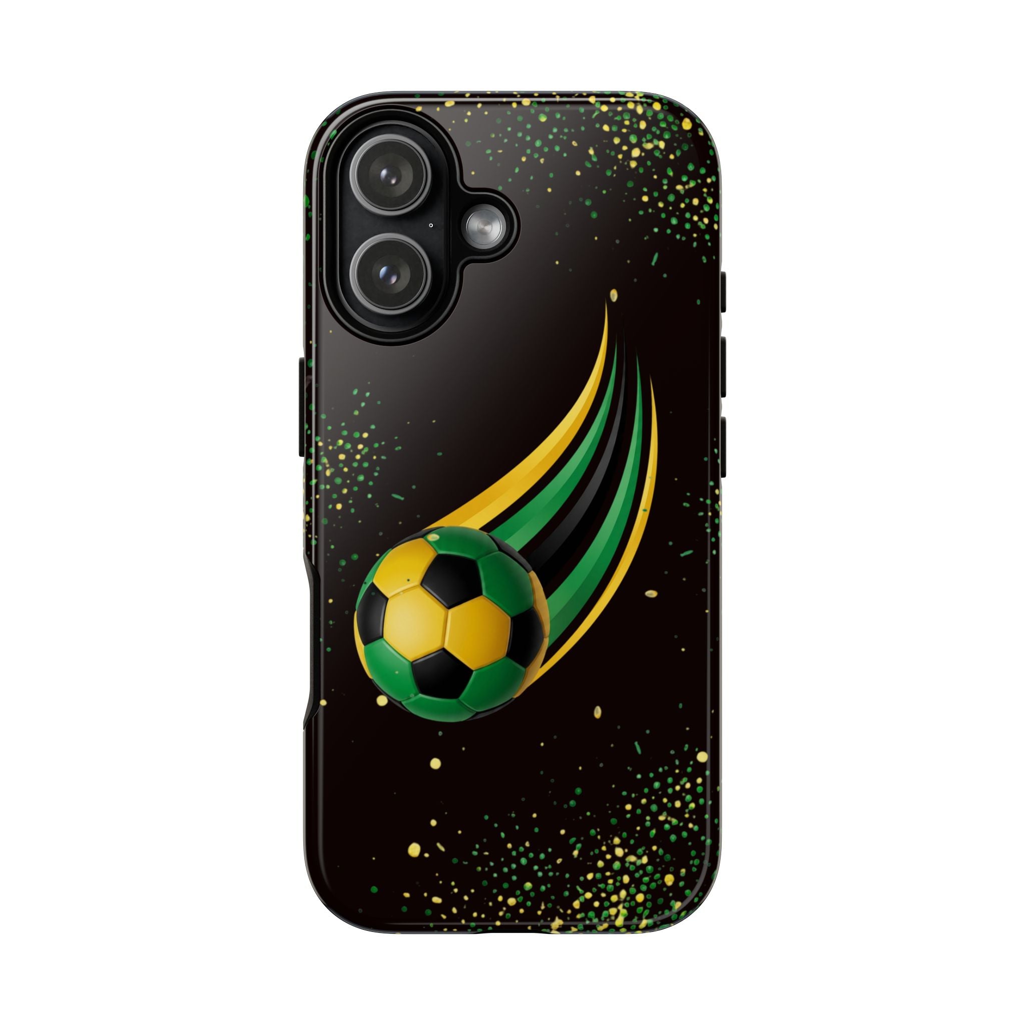 Soccer Comet Tough Phone Case – Green & Yellow Football Design