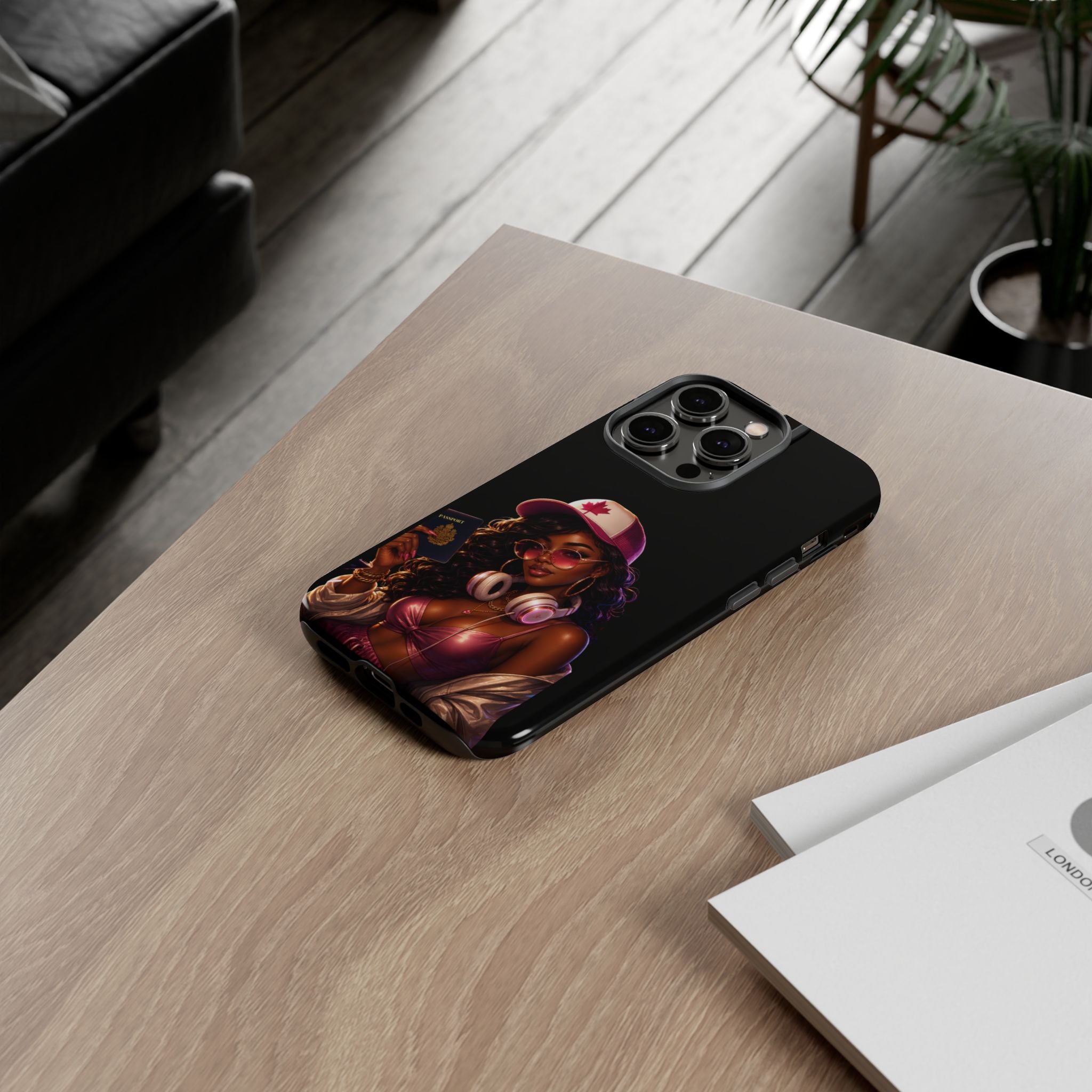 Phone Case — Stylish Urban Woman Design with Maple Cap