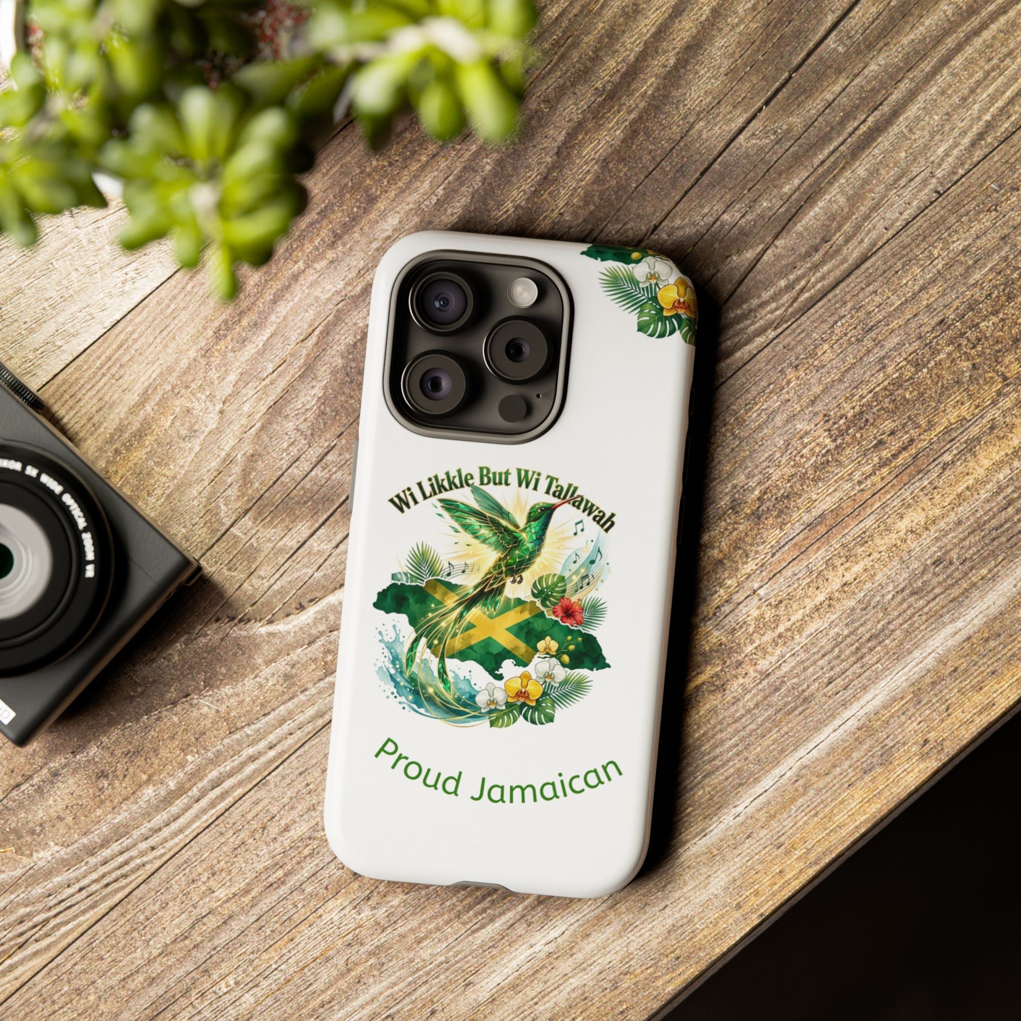 Jamaica Hummingbird Phone Case — “Wi Likkle But Wi Tallawah” Tropical Protective Cover