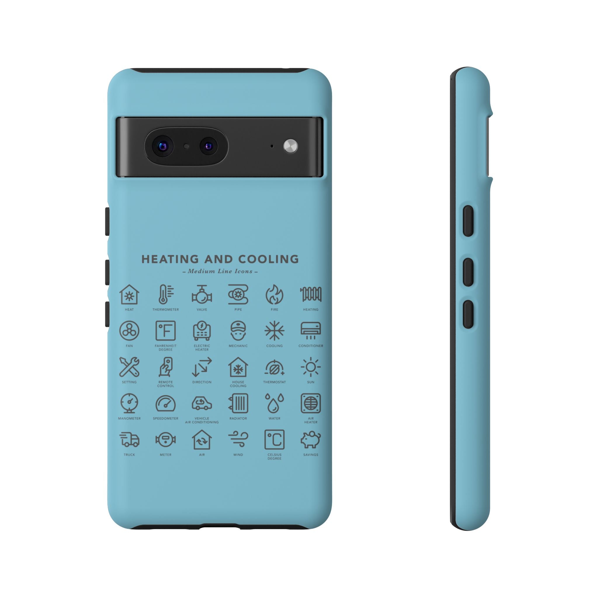 Heating and Cooling Icons Phone Case – HVAC Technician Protective Phone Cover