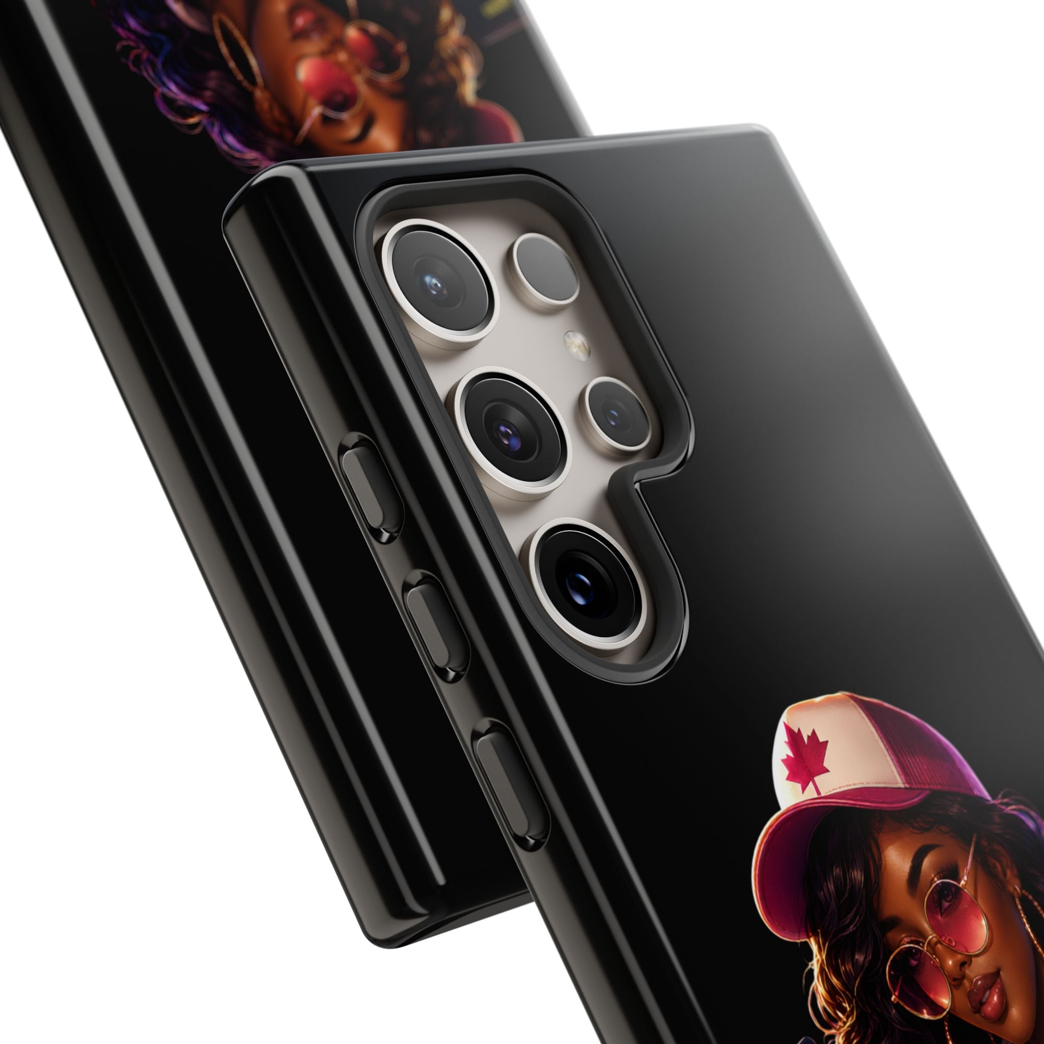 Phone Case — Stylish Urban Woman Design with Maple Cap
