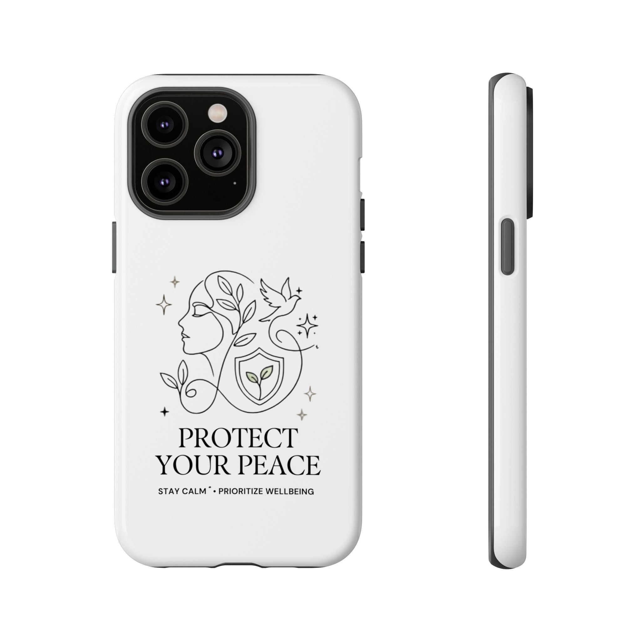 Protect Your Peace Phone Case – Minimalist Wellness iPhone Cover