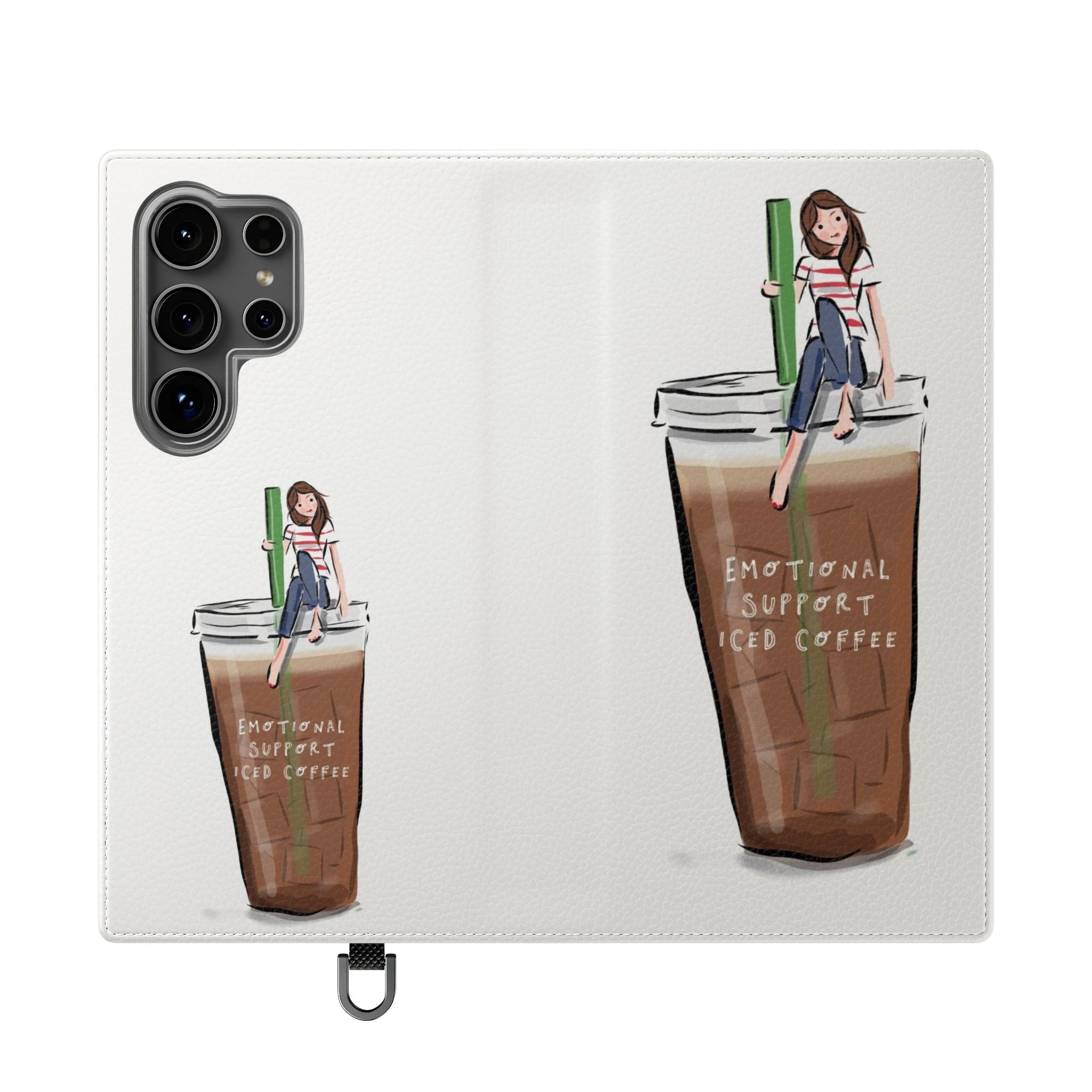 Flip Case — "Emotional Support Iced Coffee" Phone Wallet Case