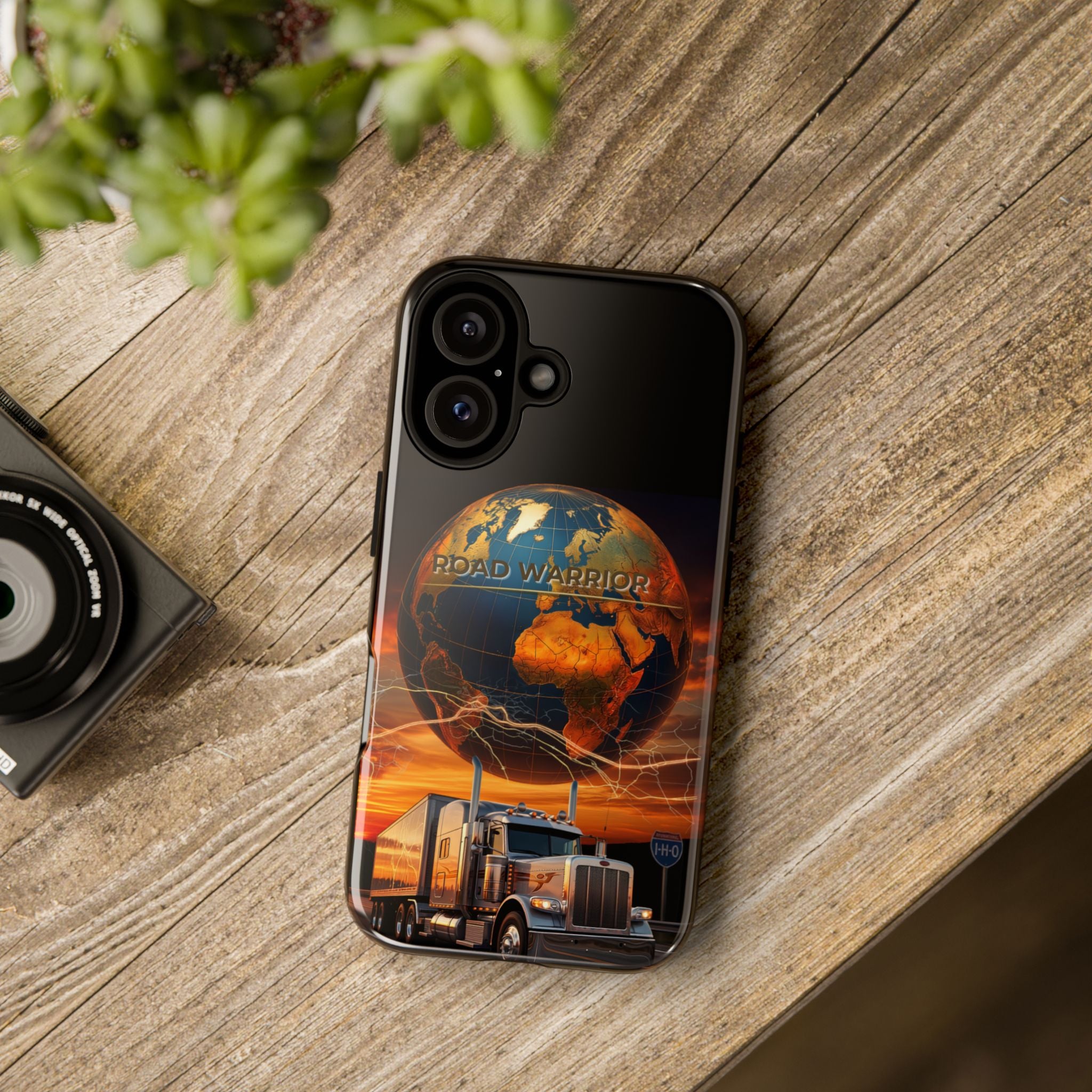 Truck Driver Phone Case — 'Global Road Warrior' Semi Truck Globe Tough Phone Cover