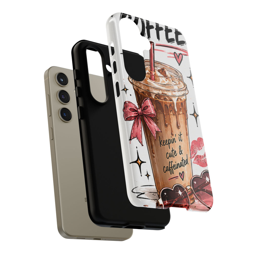 Phone Case — "Keepin' It Cute & Caffeinated" Iced Coffee Design