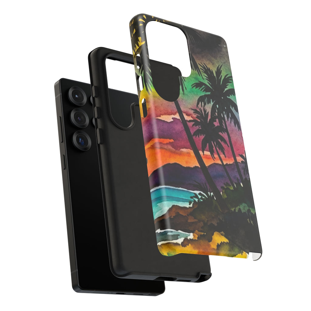 Tropical Sunset Phone Case – Palm Tree Beach Protective Cover