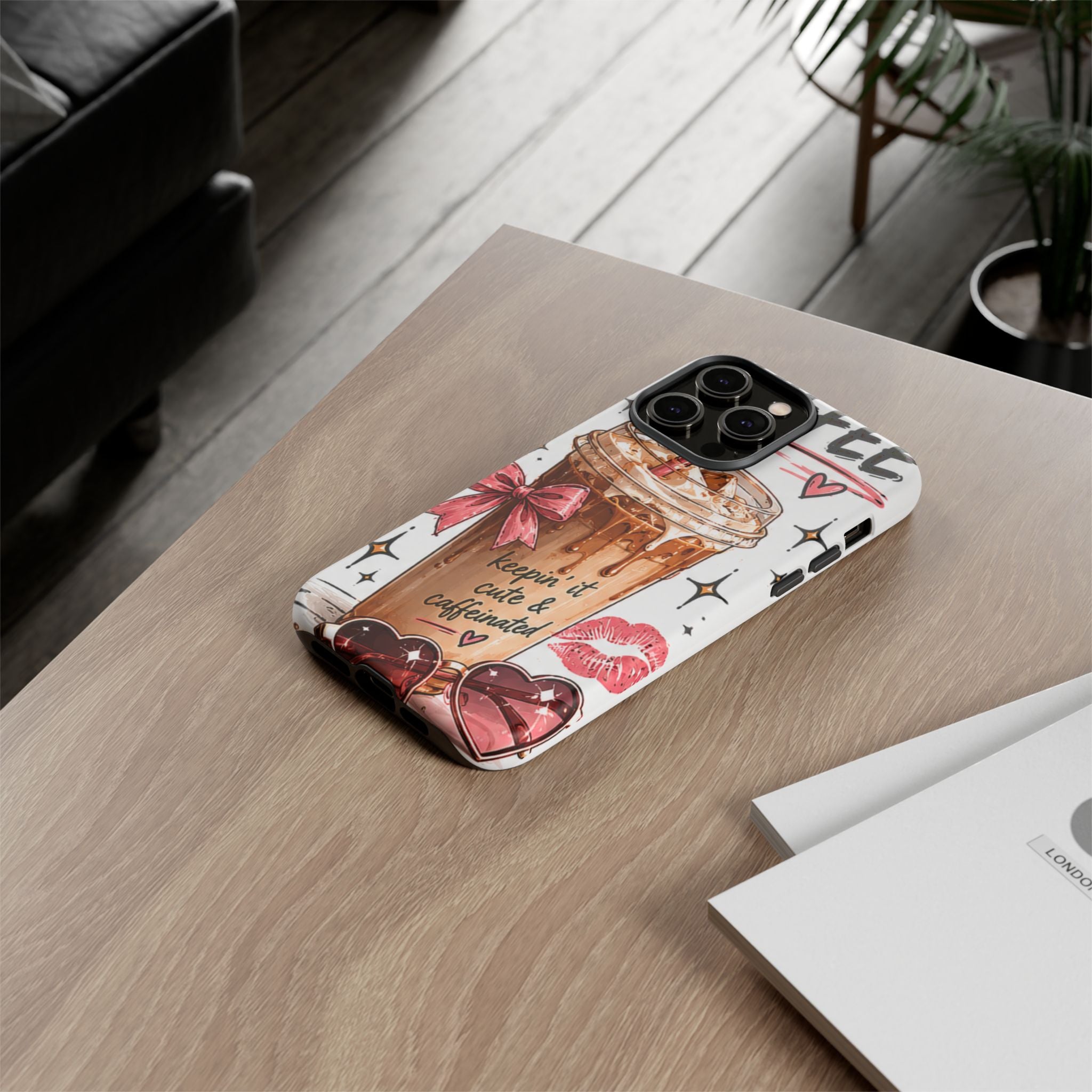 Phone Case — "Keepin' It Cute & Caffeinated" Iced Coffee Design