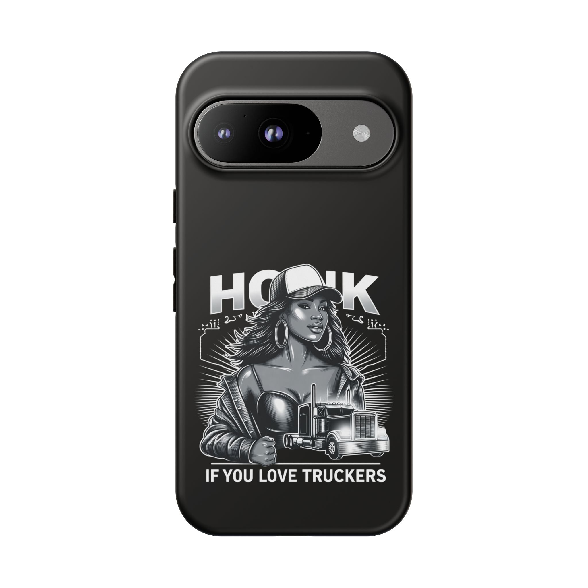 Phone Case — 'Honk' Trucker Girl Retro Semi Truck Protective Case