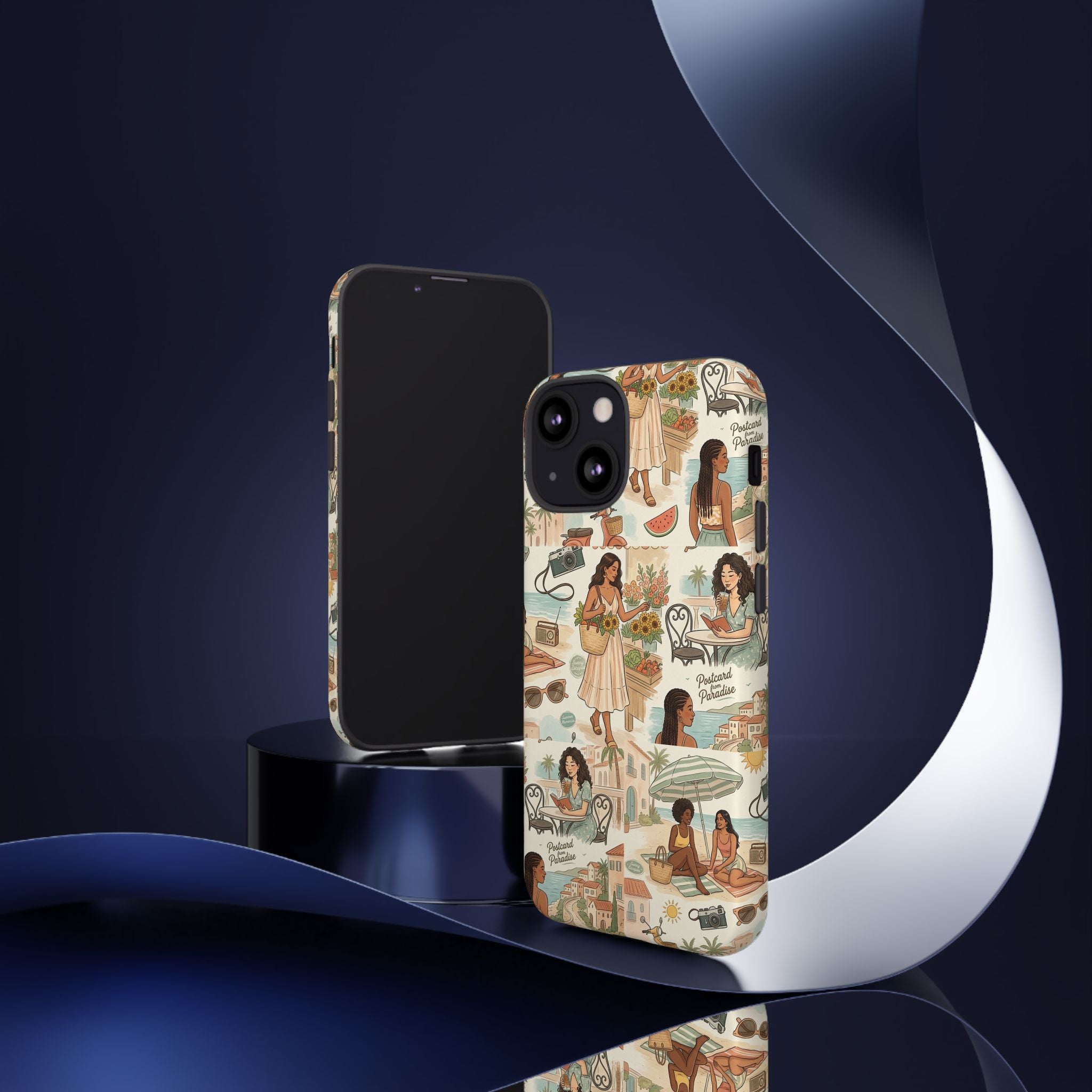 Tropical Vacation Phone Case — Vintage Beach Women Pattern