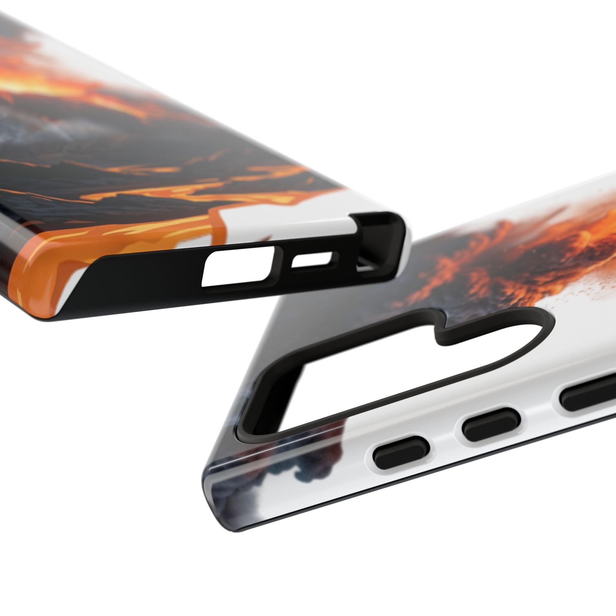 Volcano Eruption Tough Phone Case — Fiery Lava Protective Cover