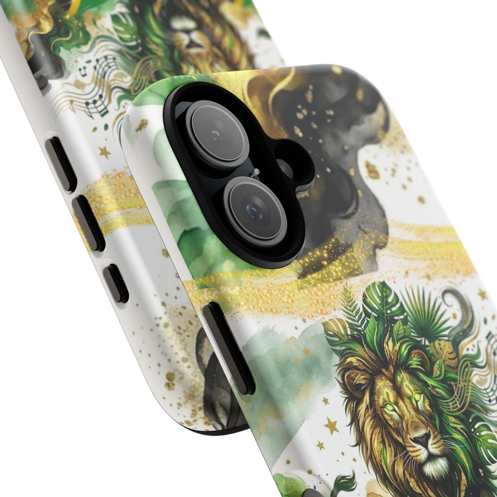 Reggae Lion Phone Case — Jamaican Flag Rasta Art Tough Phone Cover