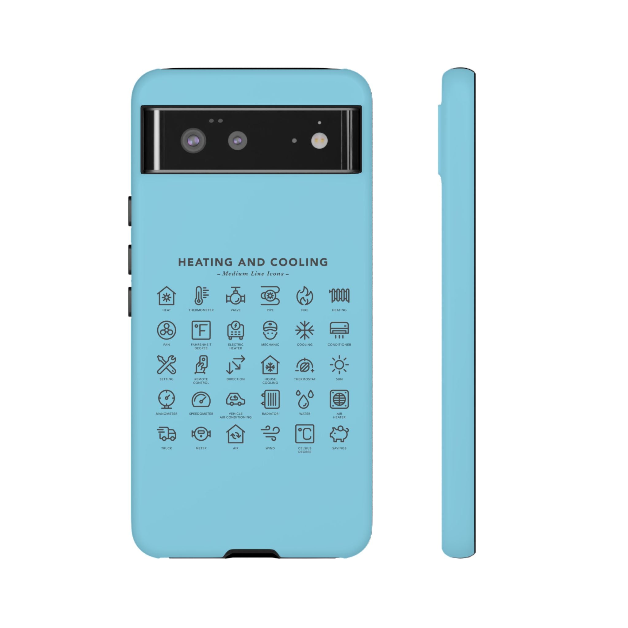 Heating and Cooling Icons Phone Case – HVAC Technician Protective Phone Cover