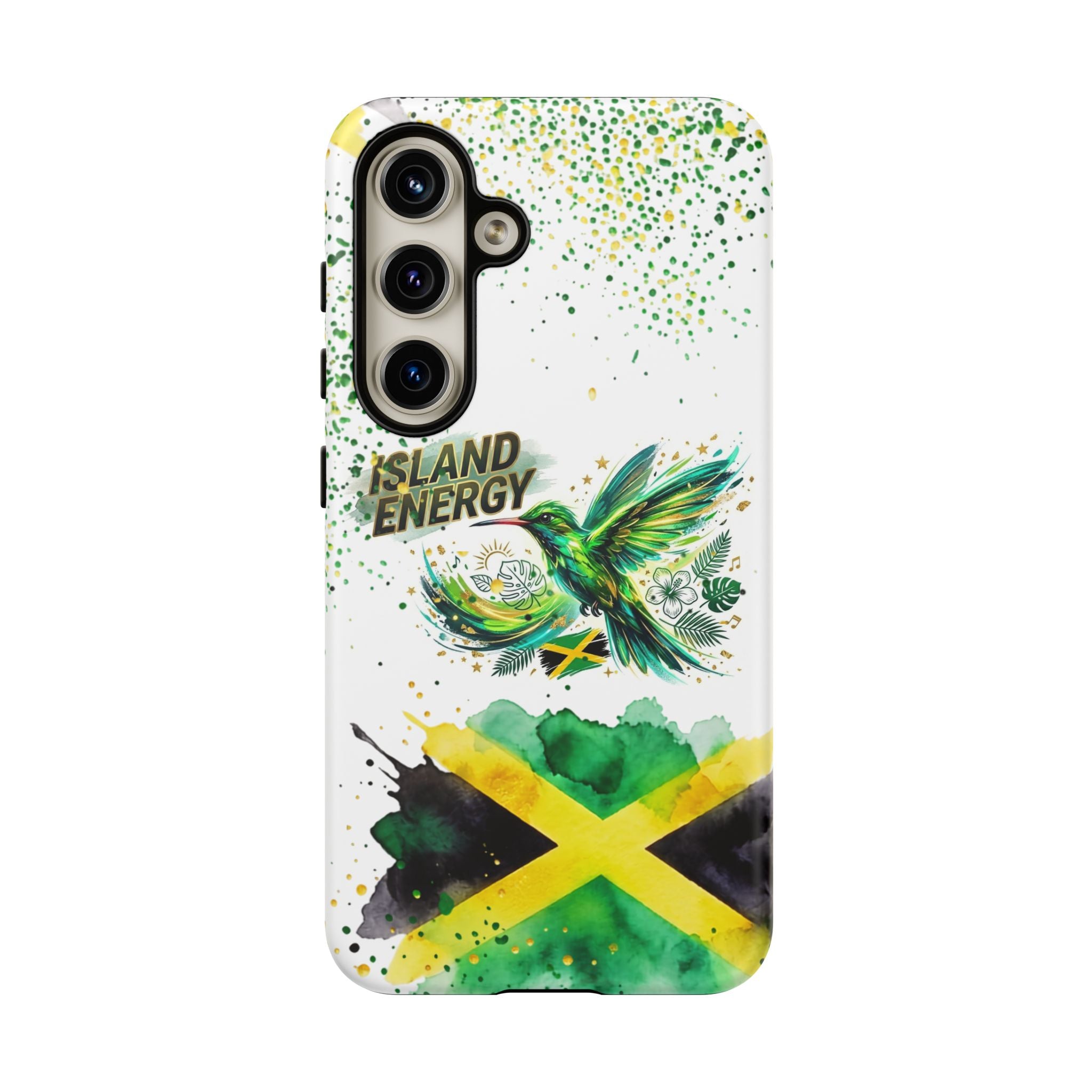 Island Energy Tough Phone Case — Colorful Hummingbird & Tropical Sunset Protective Cover