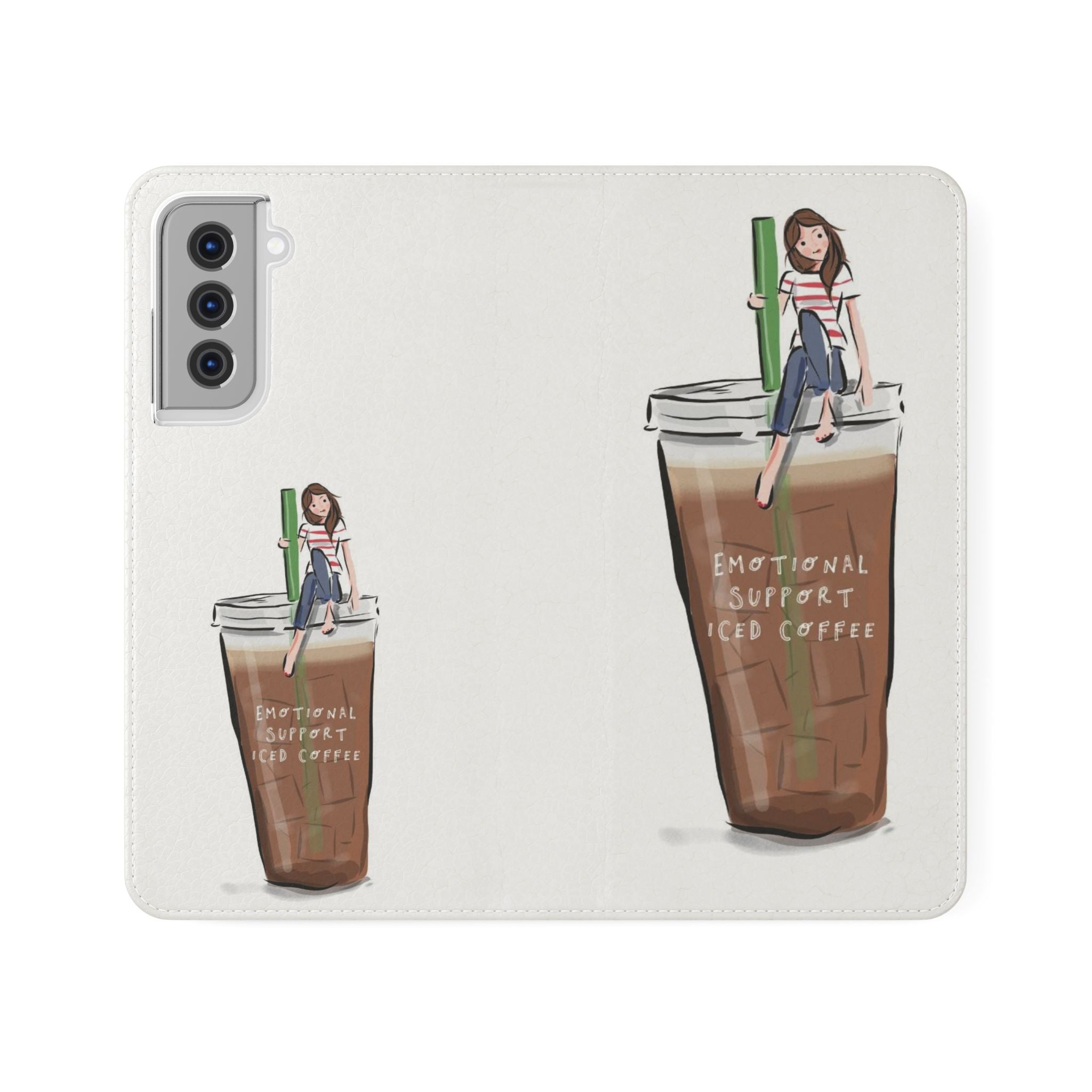 Flip Case — "Emotional Support Iced Coffee" Phone Wallet Case