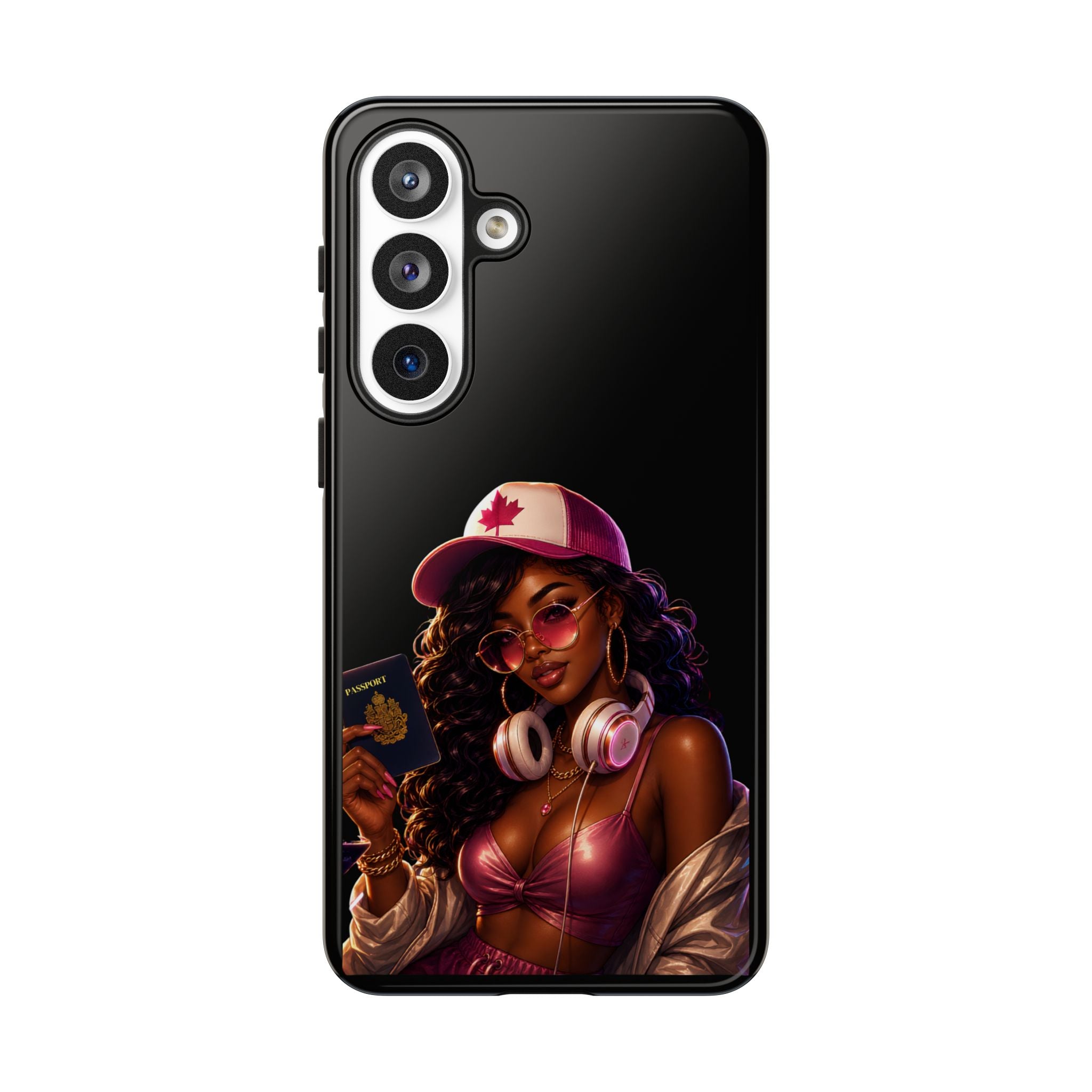 Phone Case — Stylish Urban Woman Design with Maple Cap