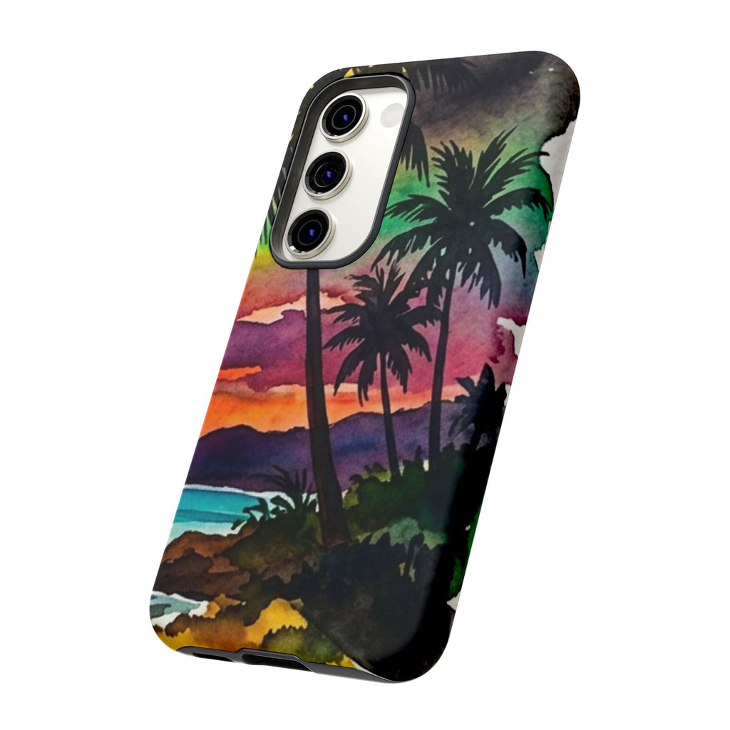 Tropical Sunset Phone Case – Palm Tree Beach Protective Cover