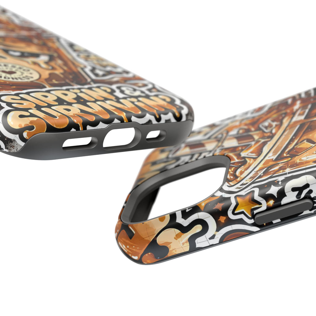Iced Coffee Phone Case — “Sippin' & Survivin'” Magnetic Impact-Resistant Case