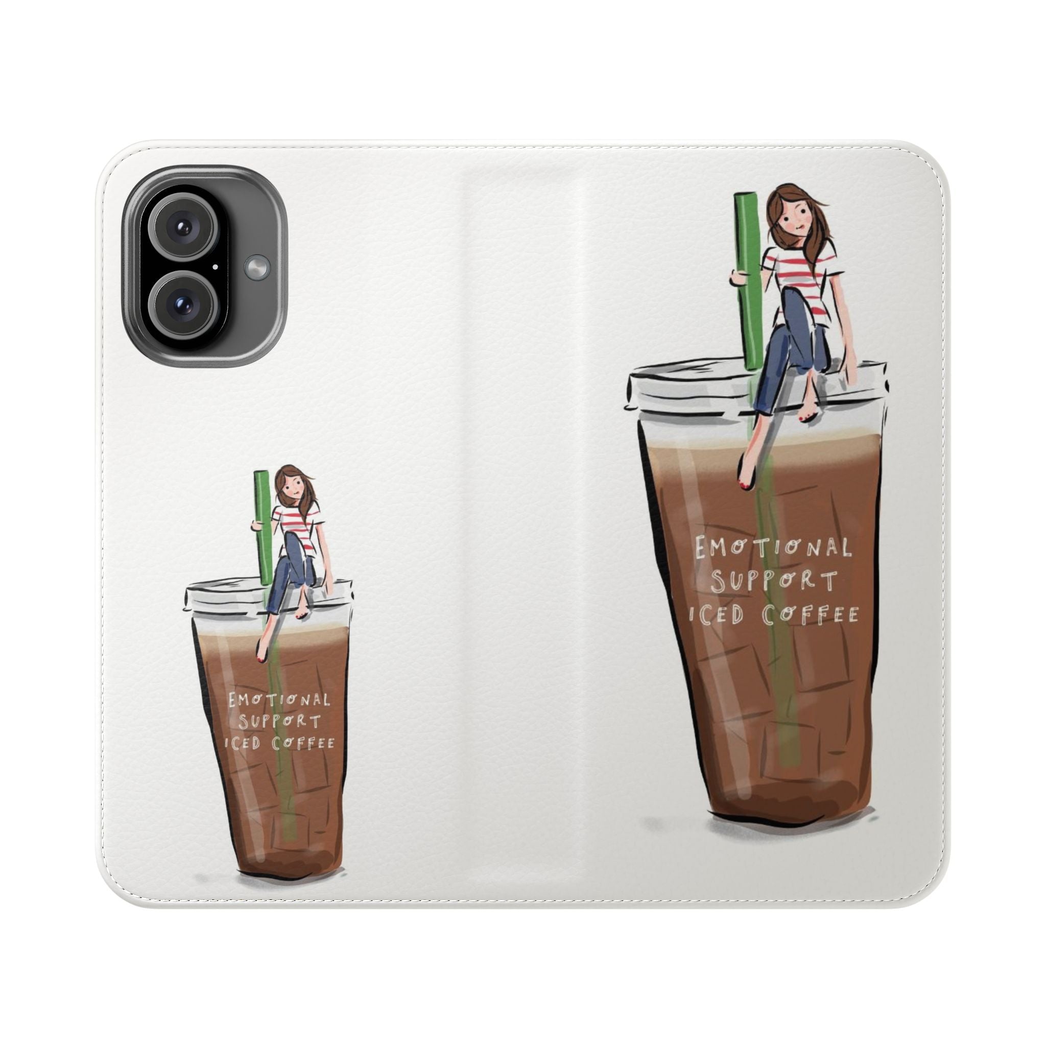 Flip Case — "Emotional Support Iced Coffee" Phone Wallet Case