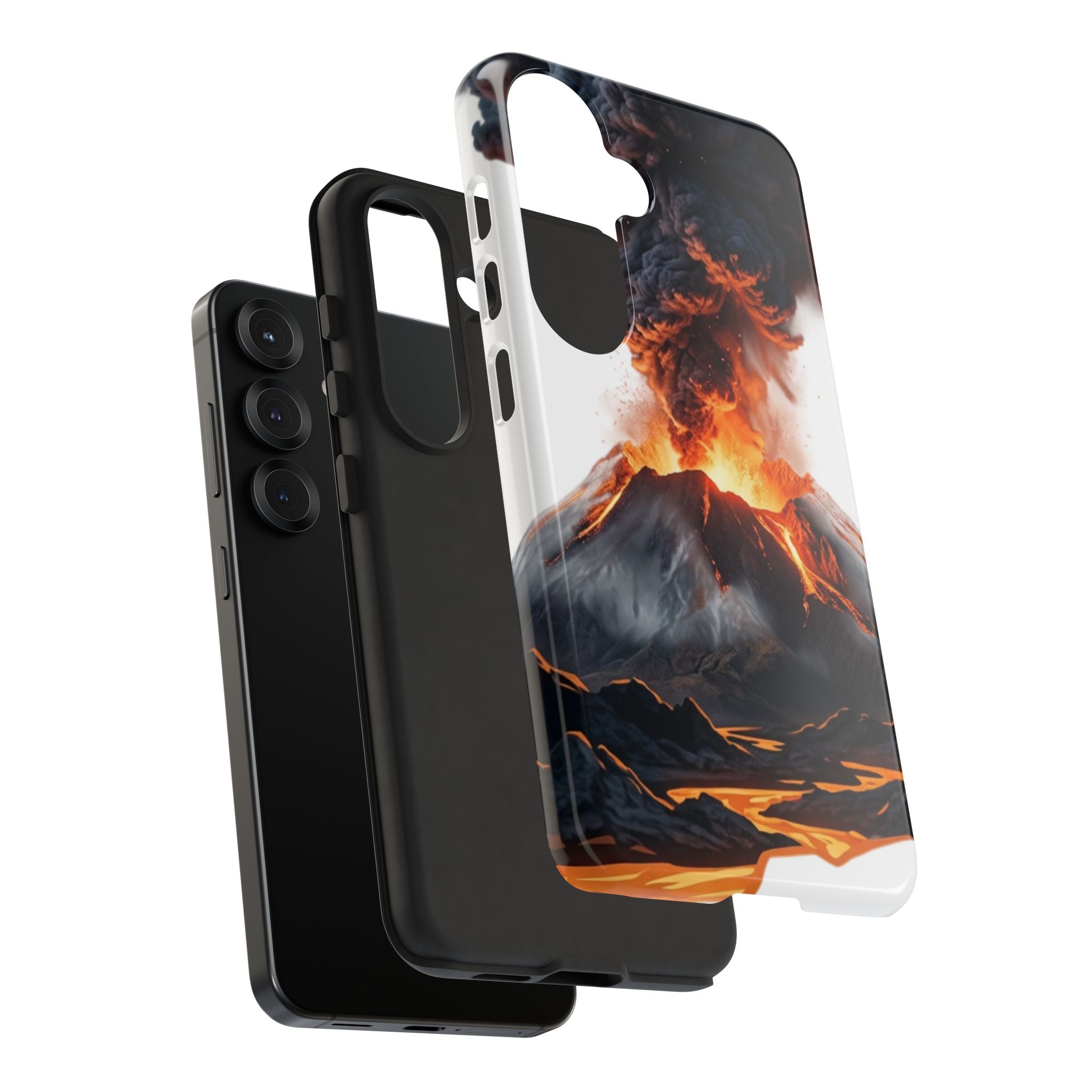 Volcano Eruption Tough Phone Case — Fiery Lava Protective Cover