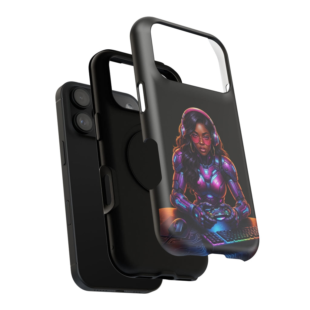 Gamer Girl Cyber Armor Phone Case — Impact‑Resistant Protective Cover