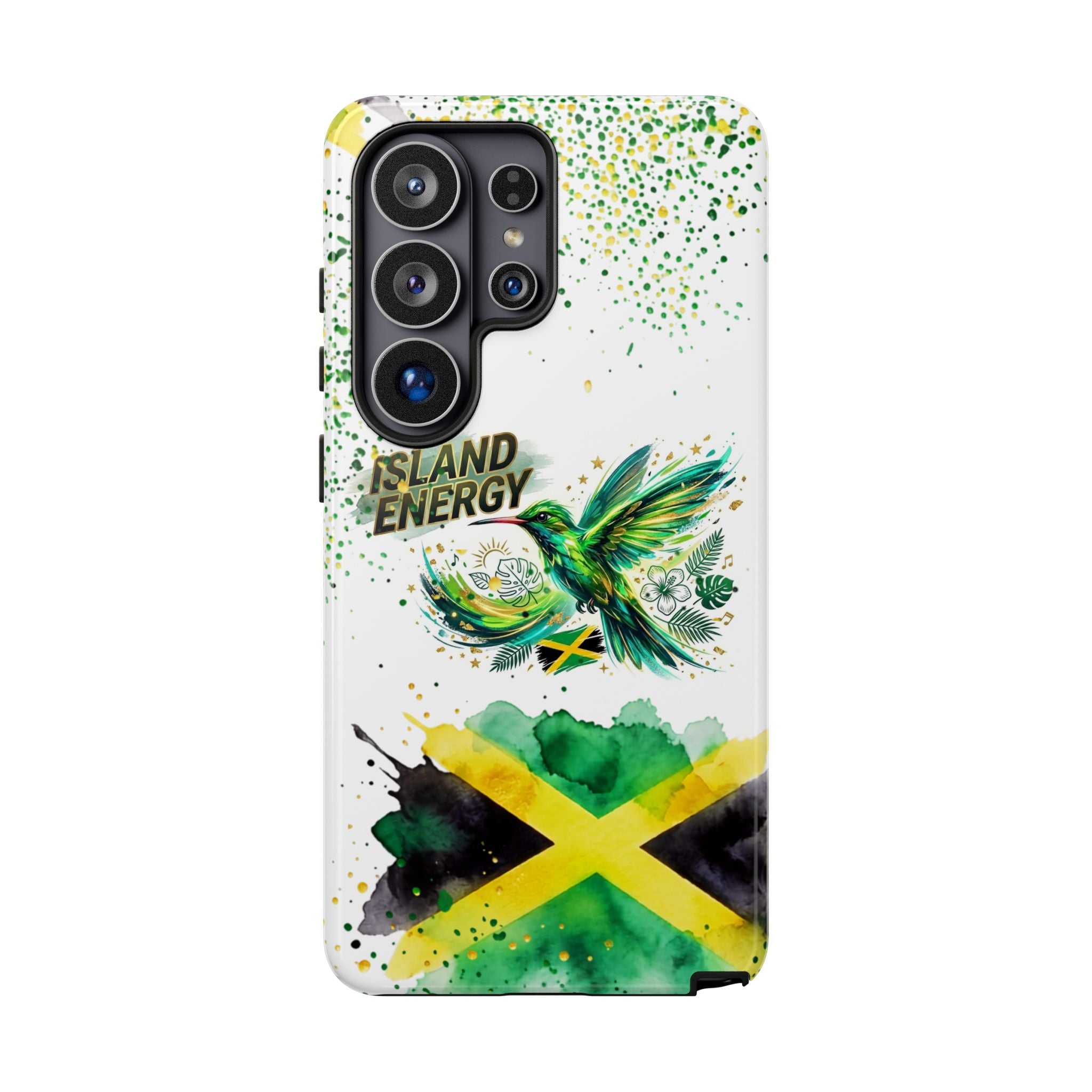 Island Energy Tough Phone Case — Colorful Hummingbird & Tropical Sunset Protective Cover