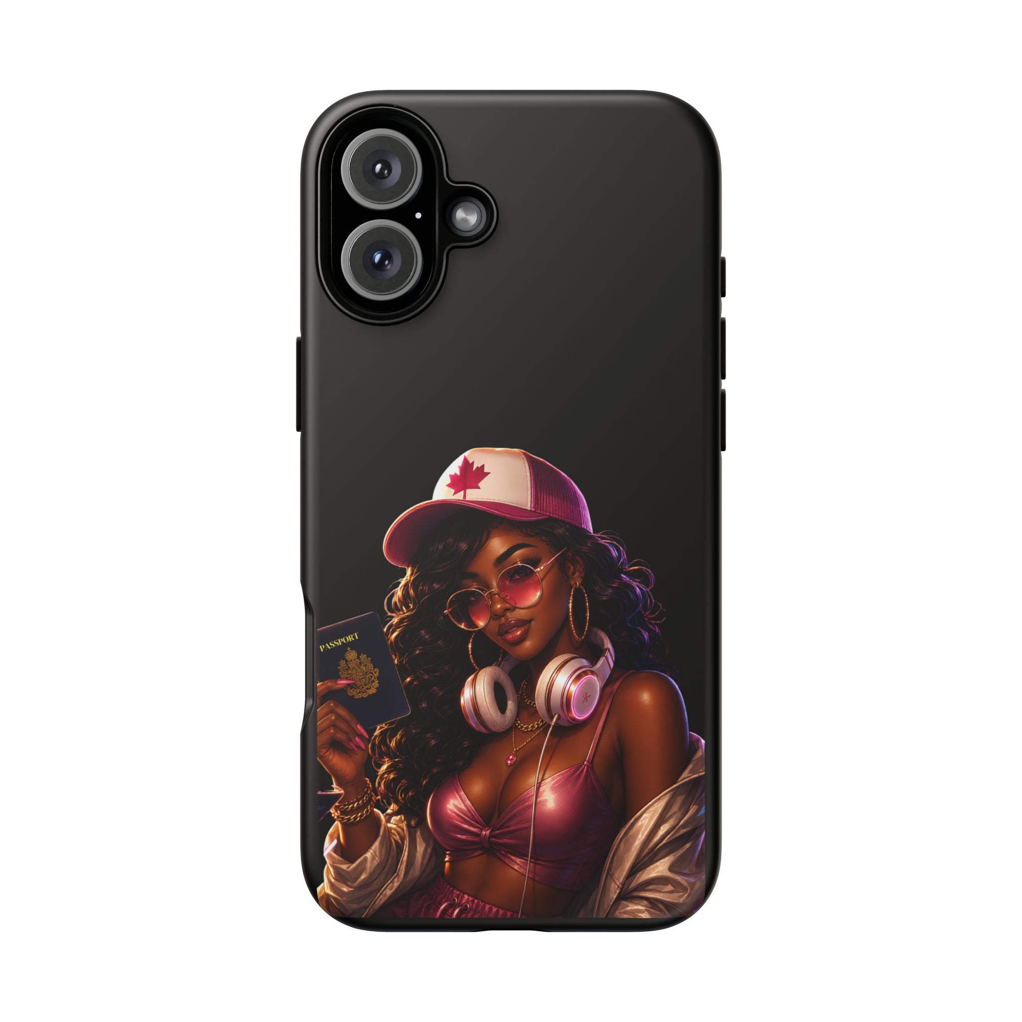 Phone Case — Stylish Urban Woman Design with Maple Cap