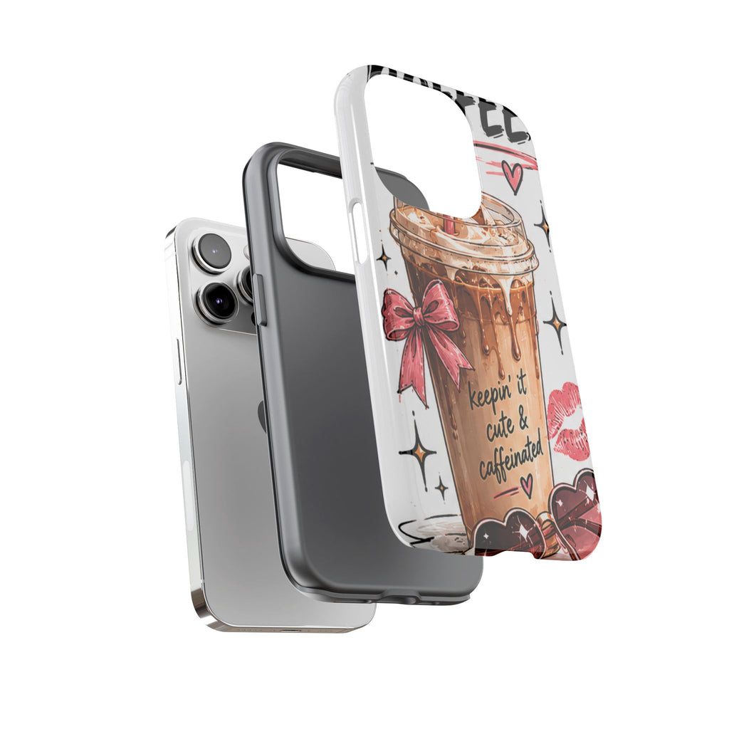 Phone Case — "Keepin' It Cute & Caffeinated" Iced Coffee Design