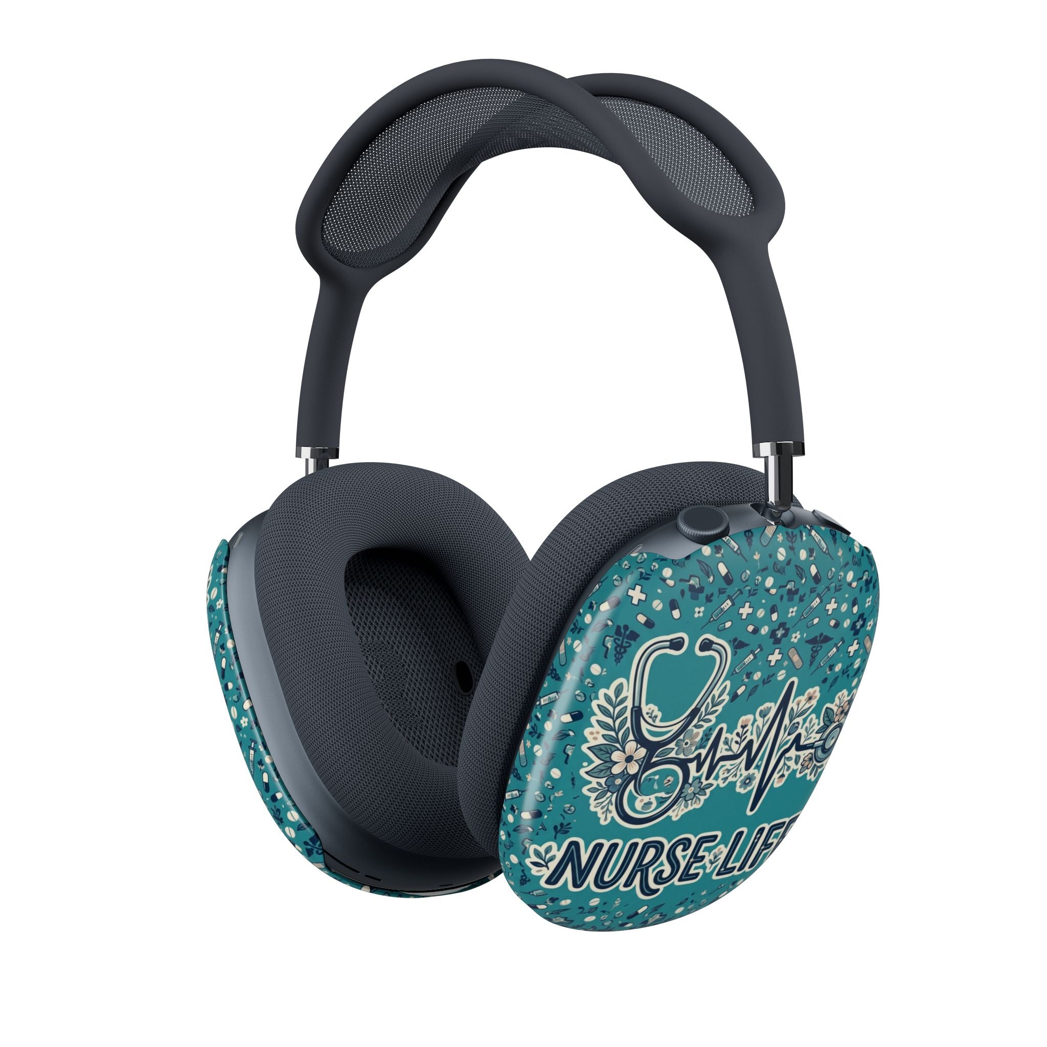 Nurse Life AirPod Max  — Floral Stethoscope Design