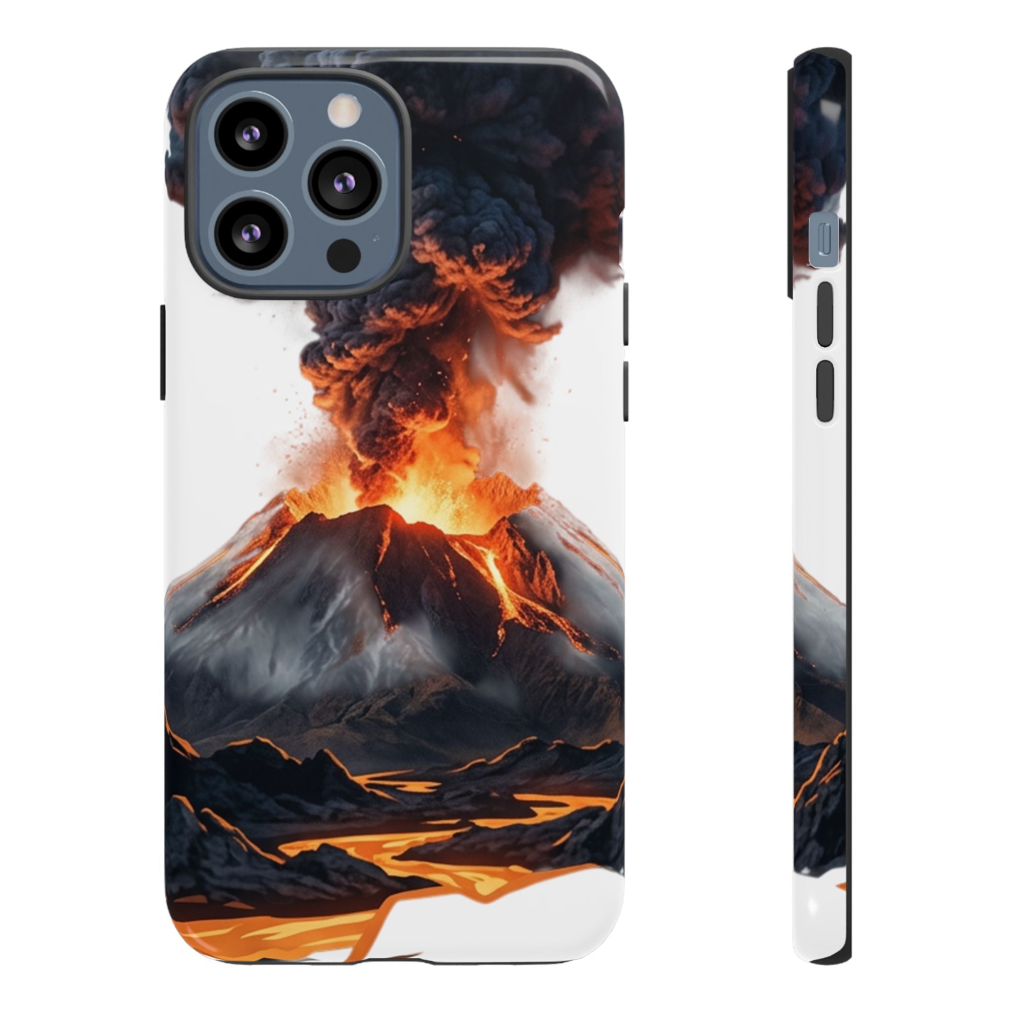 Volcano Eruption Tough Phone Case — Fiery Lava Protective Cover