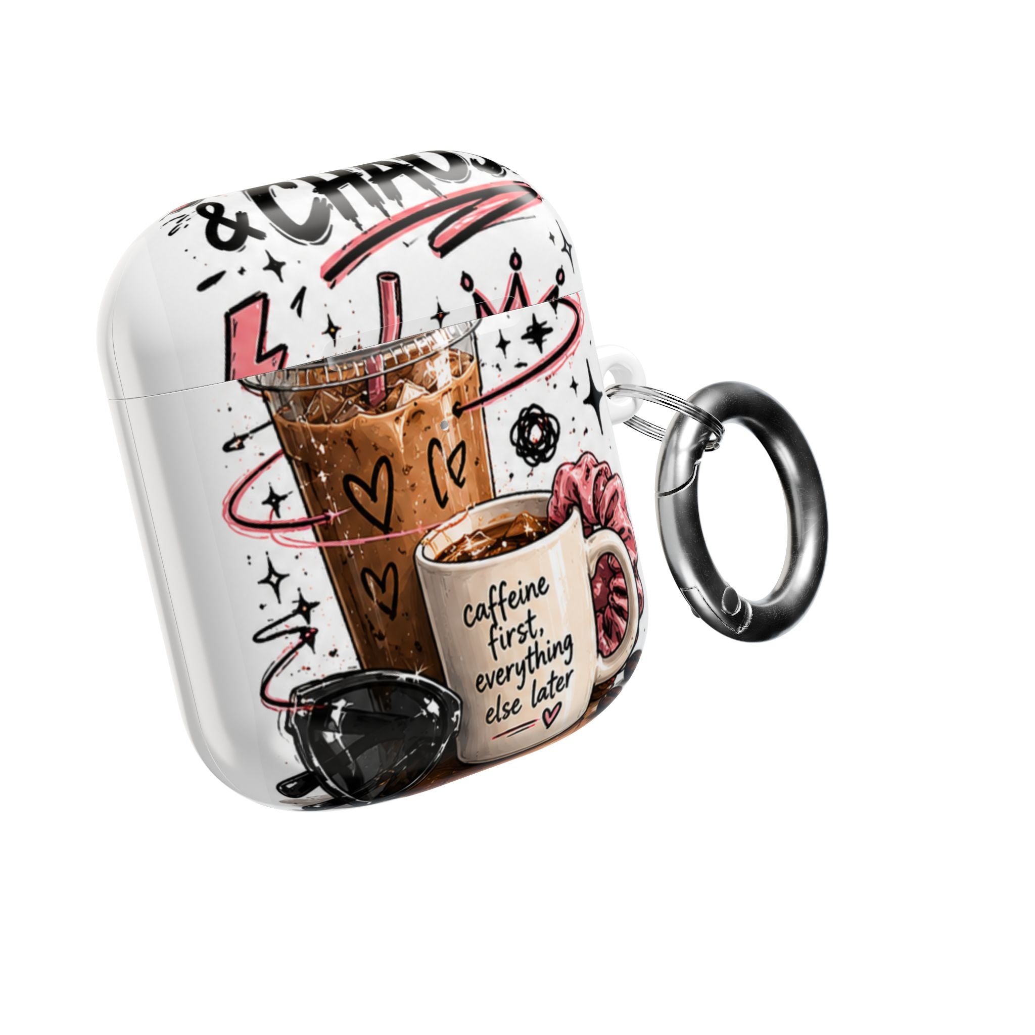 Coffee Lover AirPod Case — “Caffeine First, Everything Else Later” Protective Case