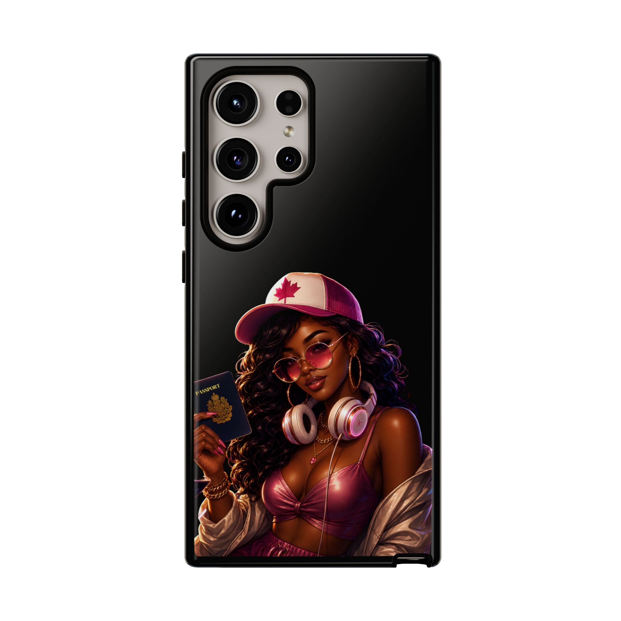Phone Case — Stylish Urban Woman Design with Maple Cap