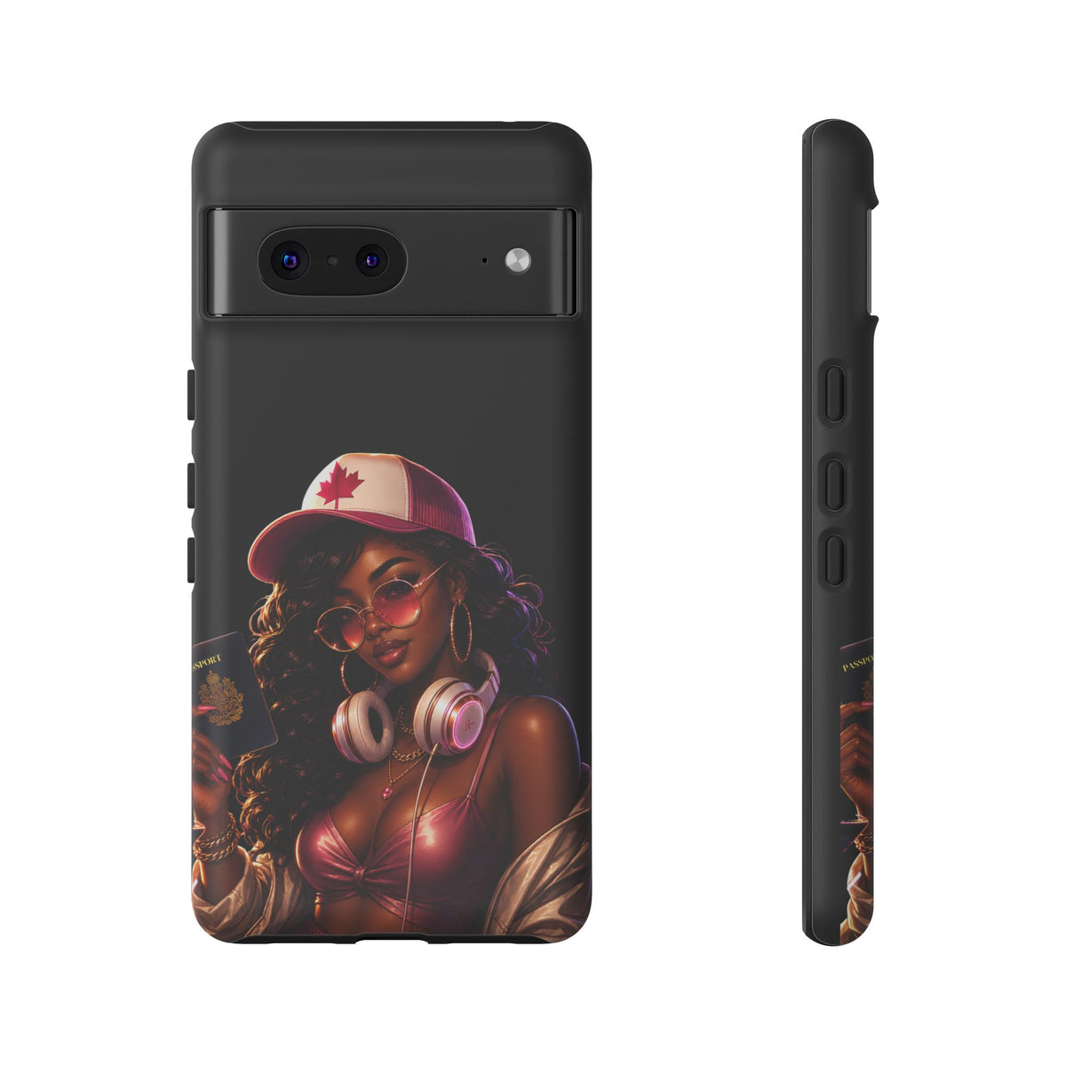Phone Case - Cool Urban Woman with Headphones & Maple Hat