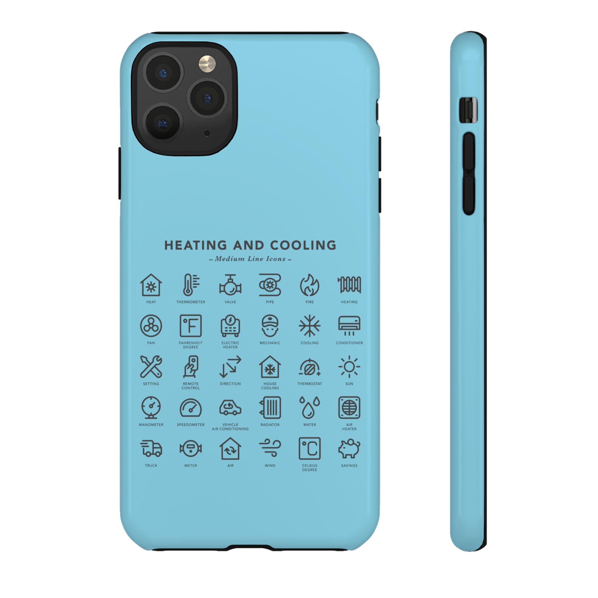 Heating and Cooling Icons Phone Case – HVAC Technician Protective Phone Cover